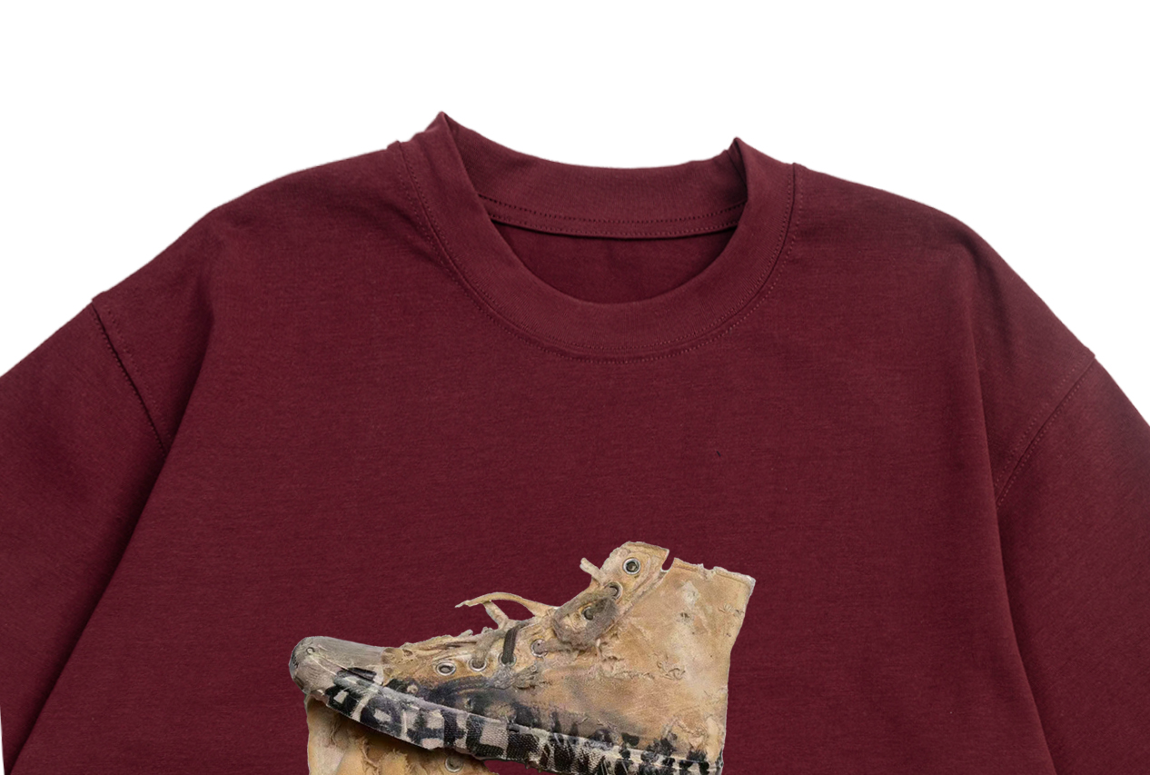 Balenciaga Vintage Shoe Print T-Shirt, Unisex Cotton Tee, Fashionable Streetwear 4 i1736932247480 2933 0 2