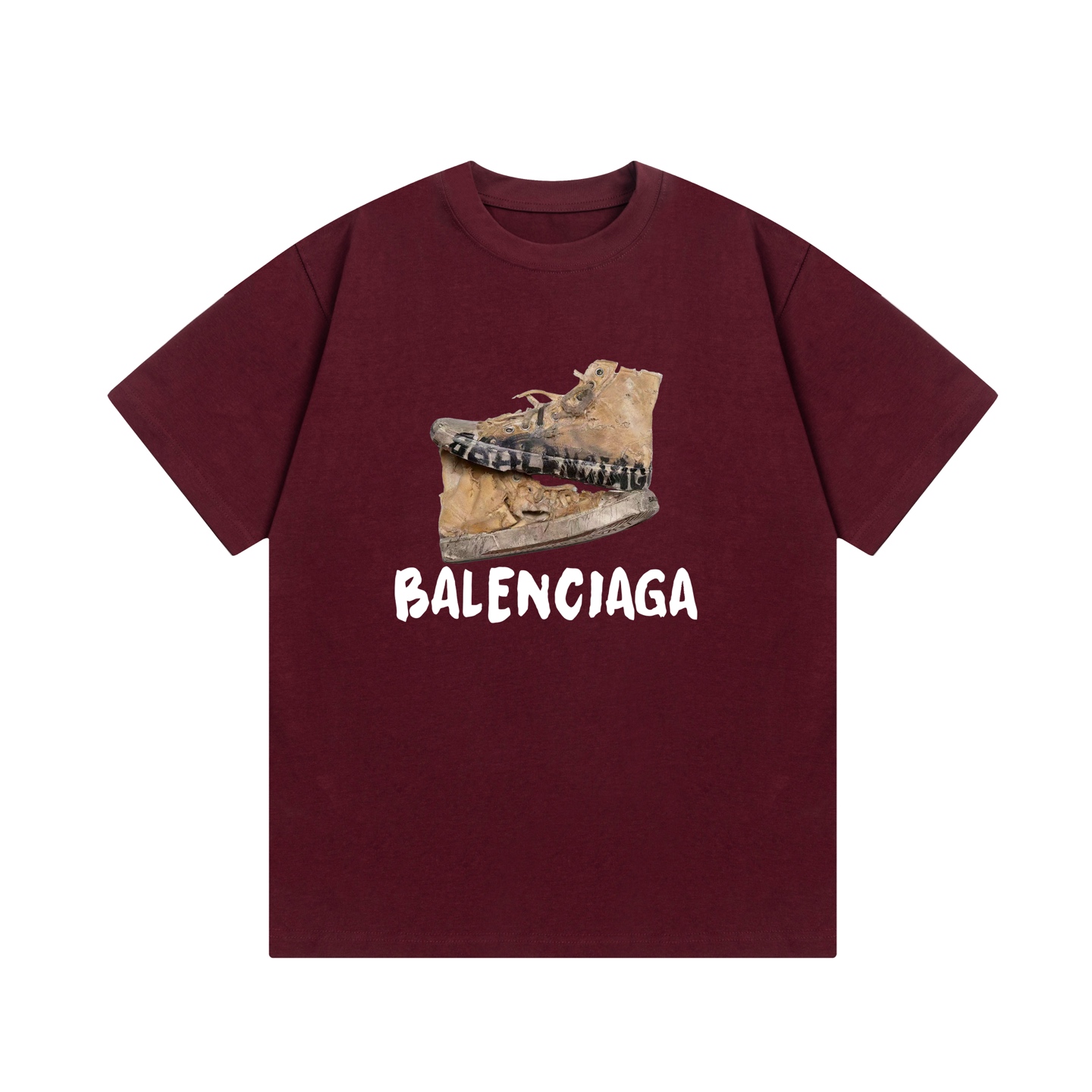 Balenciaga Vintage Shoe Print T-Shirt, Unisex Cotton Tee, Fashionable Streetwear 2 i1736932247655 1016 0 0