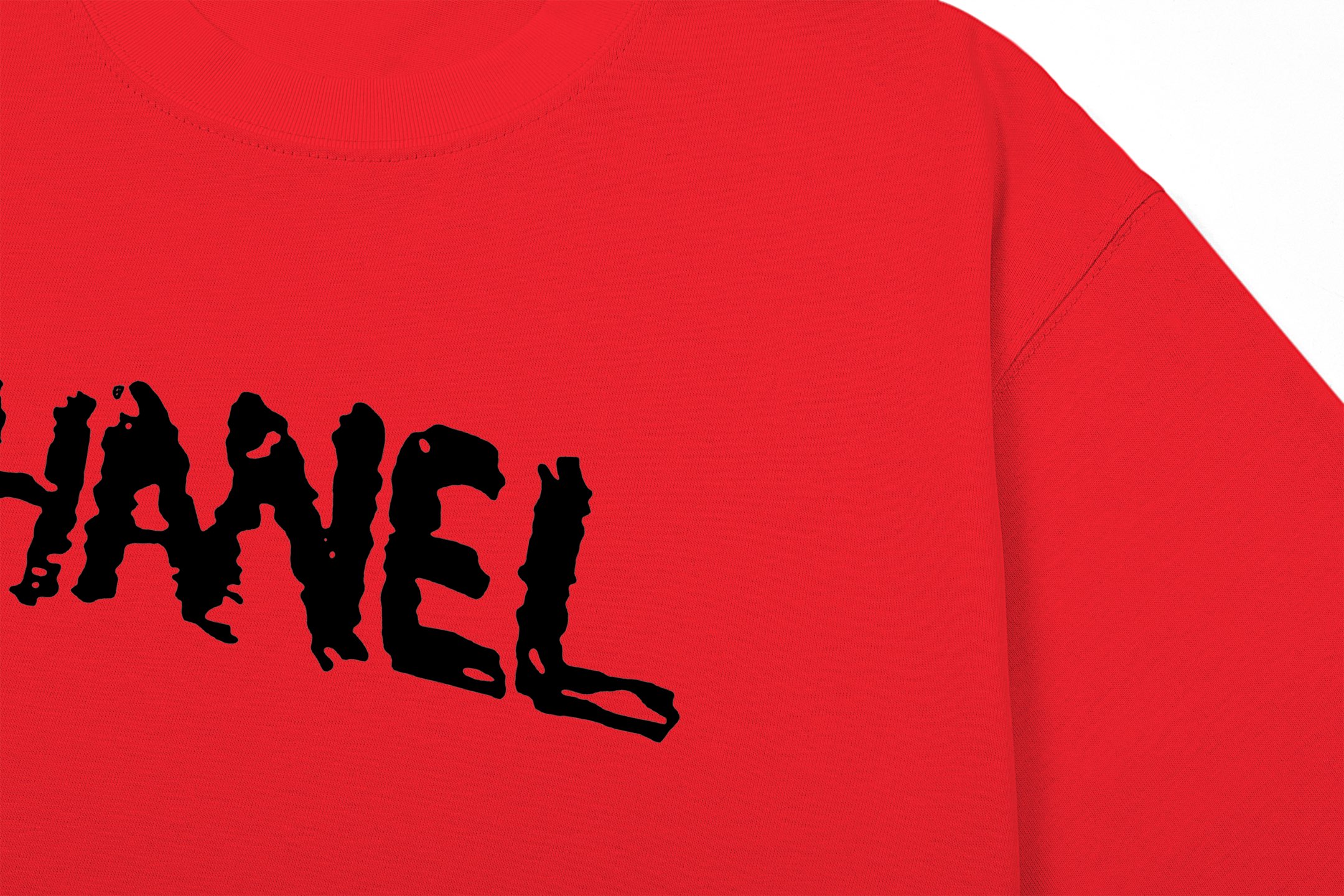 Chanel Red Graffiti Logo Print Short Sleeve T-Shirt Unisex Cotton Tee 5 i1736940504350 2048 0 3