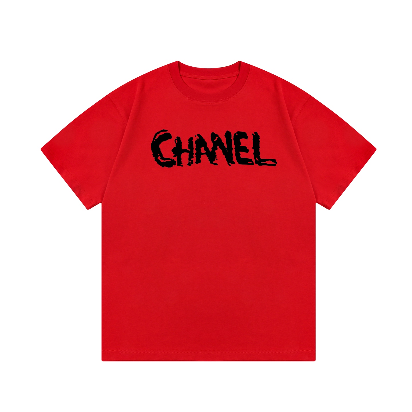 Chanel Red Graffiti Logo Print Short Sleeve T-Shirt Unisex Cotton Tee 2 i1736940504733 4598 0 0