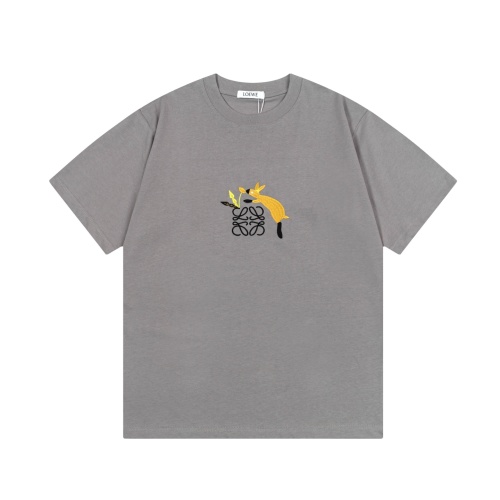 LOEWE Squirrel Embroidered Logo Short Sleeve T-Shirt - Unisex, Gray 1 LOEWE Squirrel Embroidered Logo Short Sleeve T-Shirt - Unisex, Gray