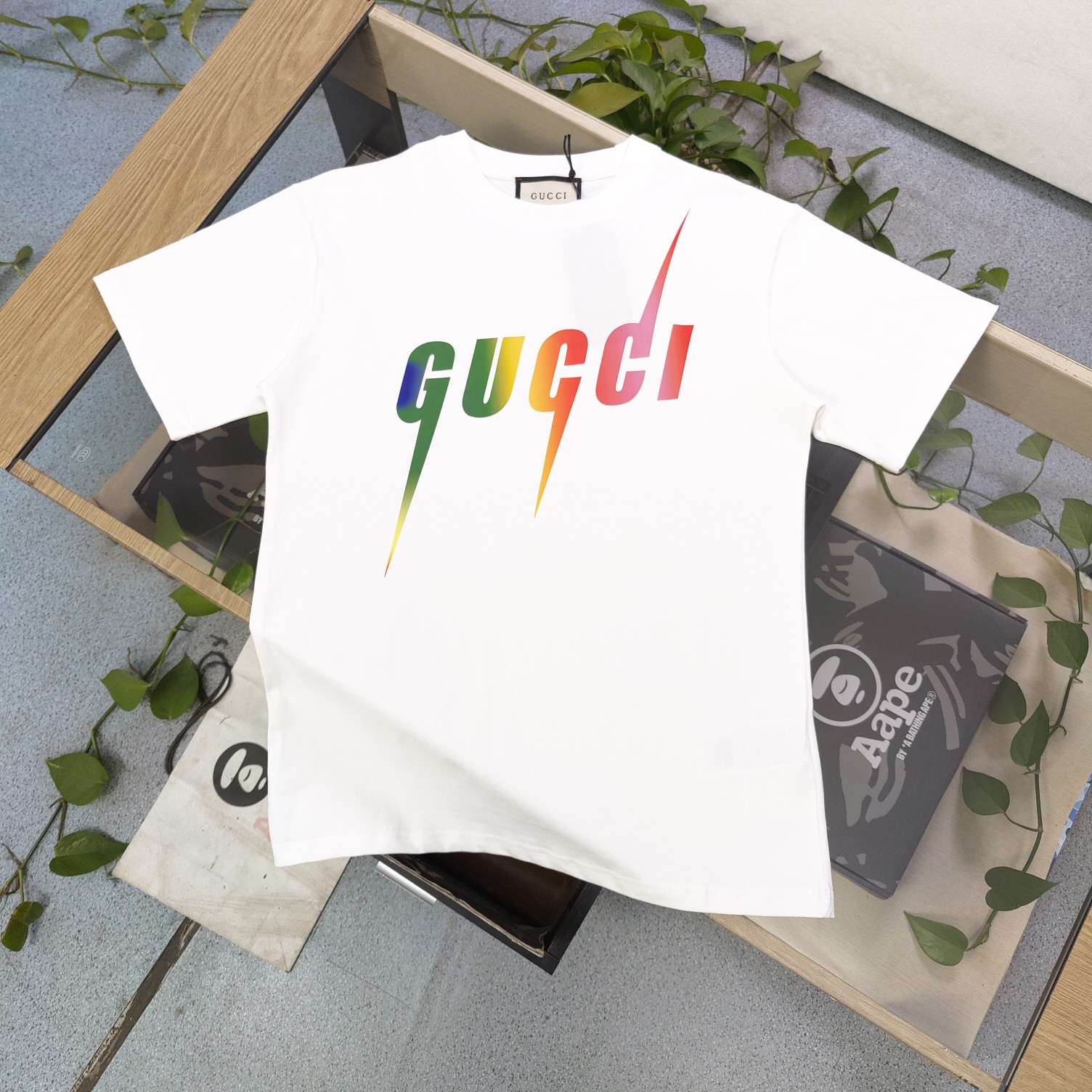 Gucci Clothing T-Shirt Black White Printing Unisex Cotton Spring/Summer Collection Short Sleeve XD99087