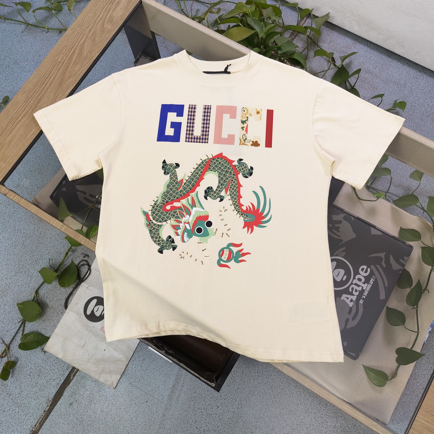 Gucci Clothing T-Shirt Apricot Color Black Printing Unisex Cotton Spring/Summer Collection Short Sleeve XD99155