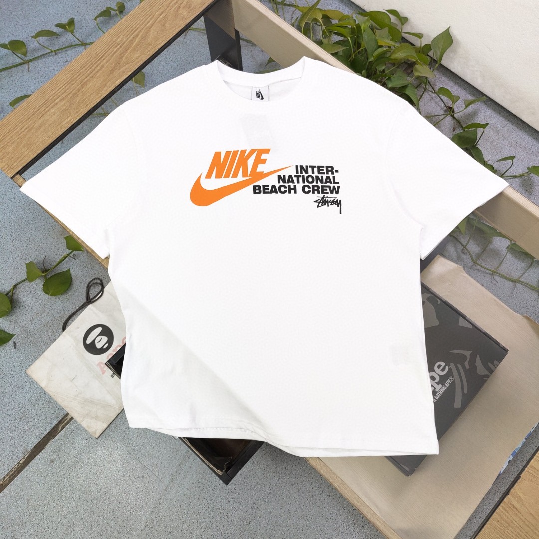 Store
 Nike Clothing T-Shirt Top Designer replica
 Black White Printing Unisex Combed Cotton Spring/Summer Collection Short Sleeve