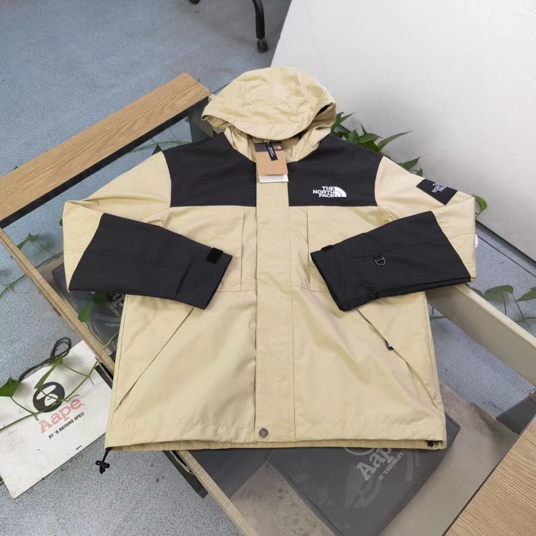 What is AAA quality
 The North Face Clothing Coats & Jackets Apricot Color Embroidery Unisex Hooded Top Wq24604
