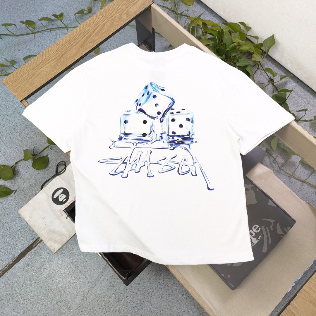 Stussy Clothing T-Shirt Black White Printing Unisex Combed Cotton Spring/Summer Collection Short Sleeve