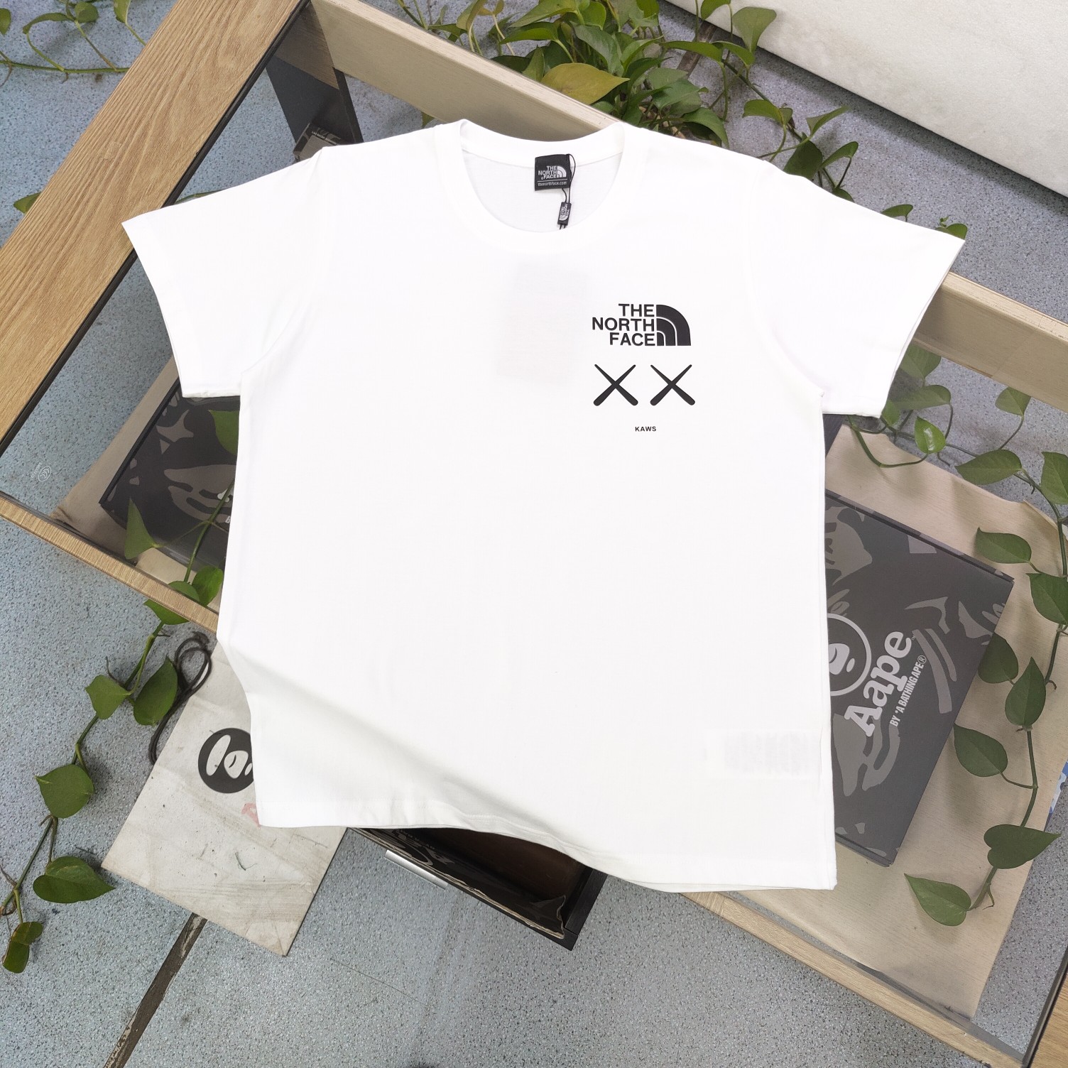 Kaws New
 Clothing T-Shirt Black White Printing Unisex Cotton Spring/Summer Collection Short Sleeve