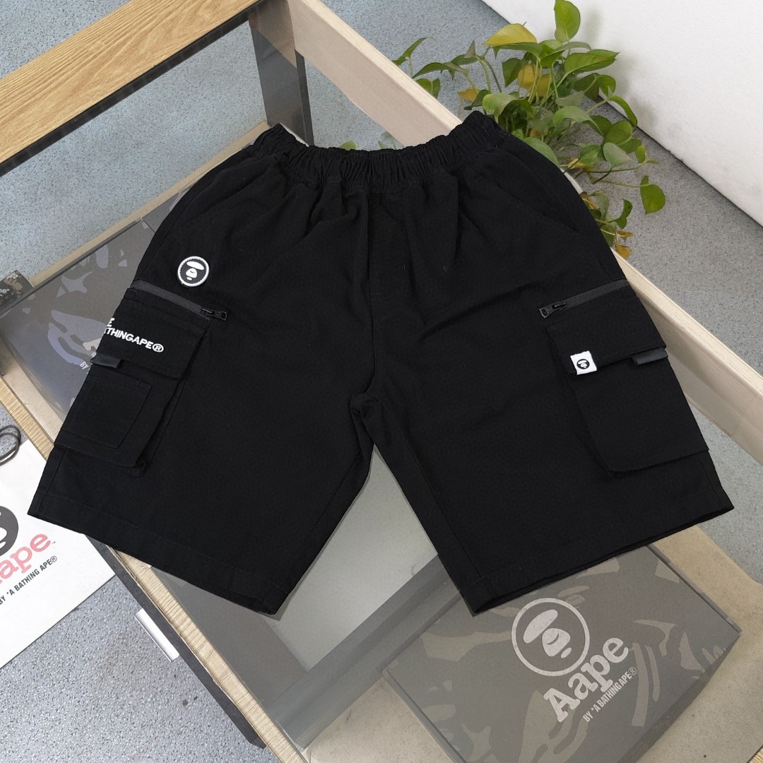 Aape Clothing Shorts Fake High Quality
 Black Embroidery Unisex Denim Casual