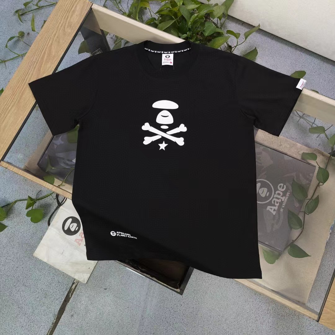 What is a counter quality
 Aape Clothing T-Shirt Black Printing Unisex Cotton Short Sleeve