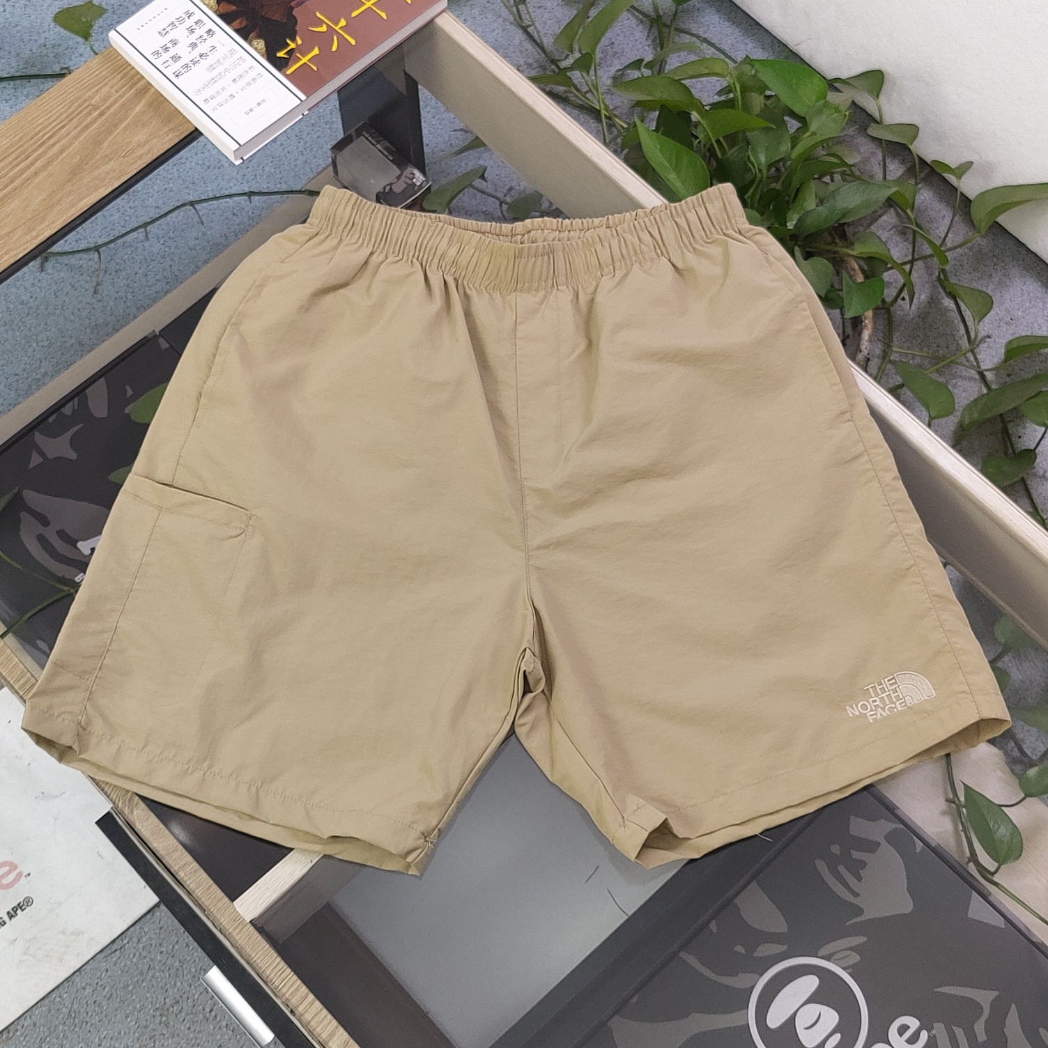 The North Face Clothing Shorts Khaki Embroidery Unisex Casual