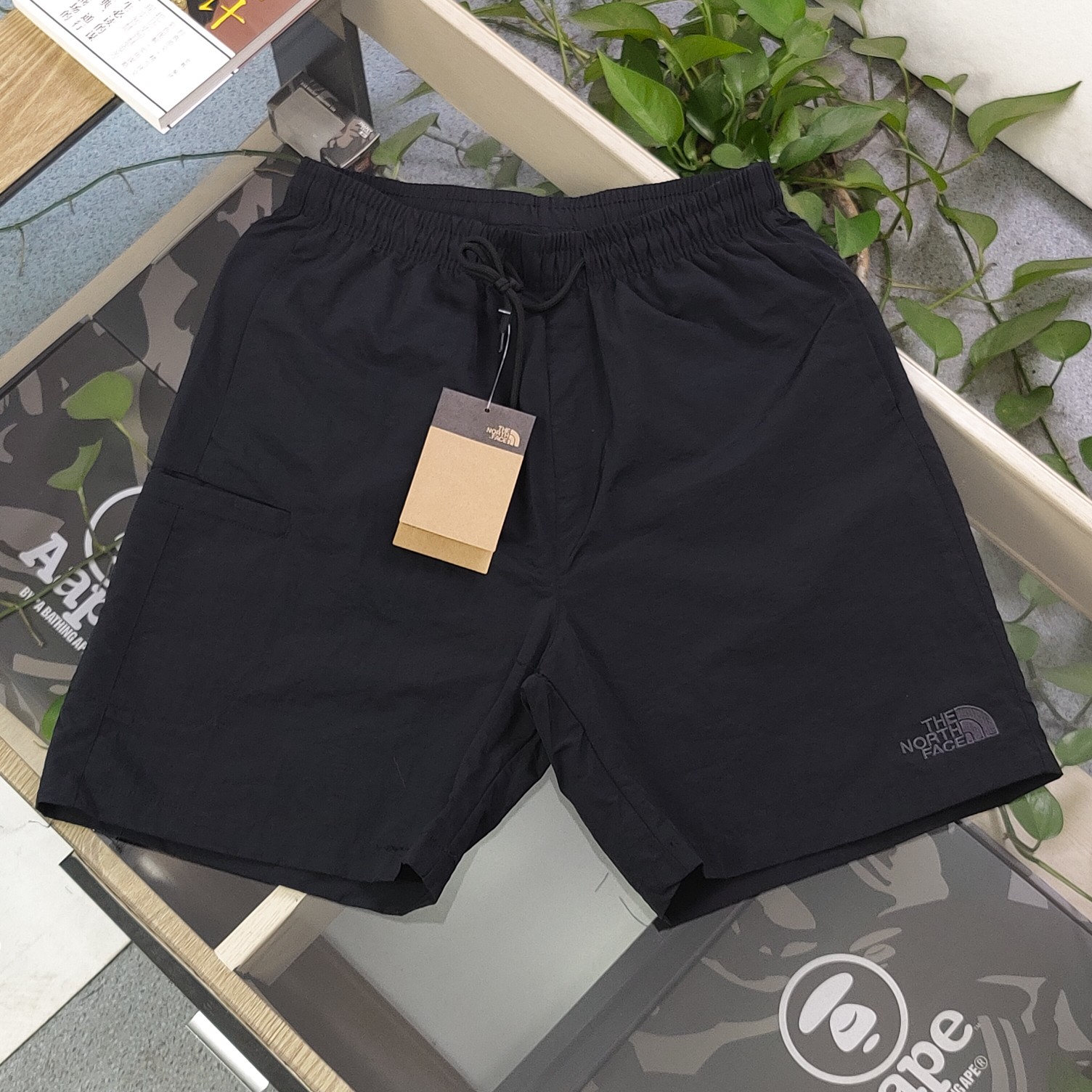 The North Face Clothing Shorts Black Embroidery Unisex Casual