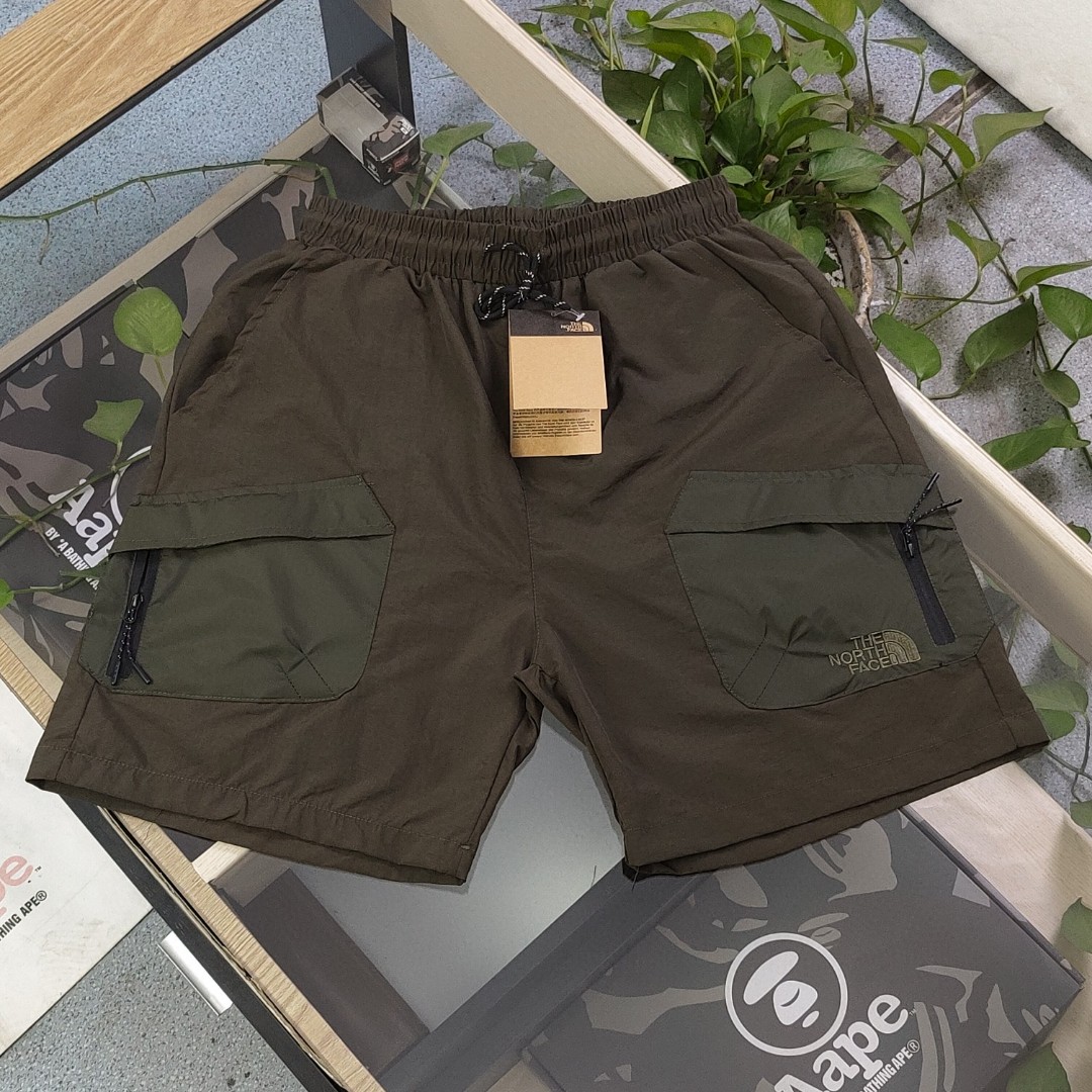The North Face Clothing Shorts Army Green Black Embroidery Unisex Spring/Summer Collection Casual