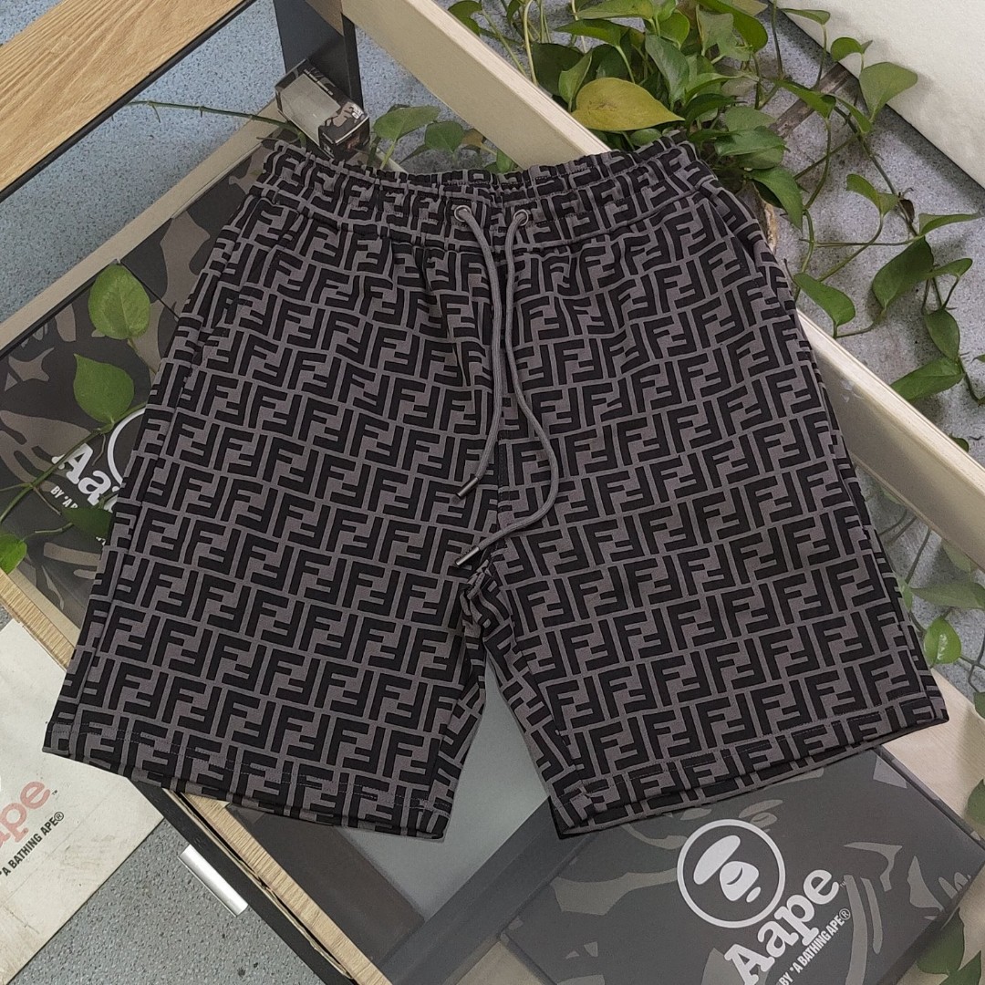 Fendi Clothing Shorts Grey Printing Unisex ZsF63010