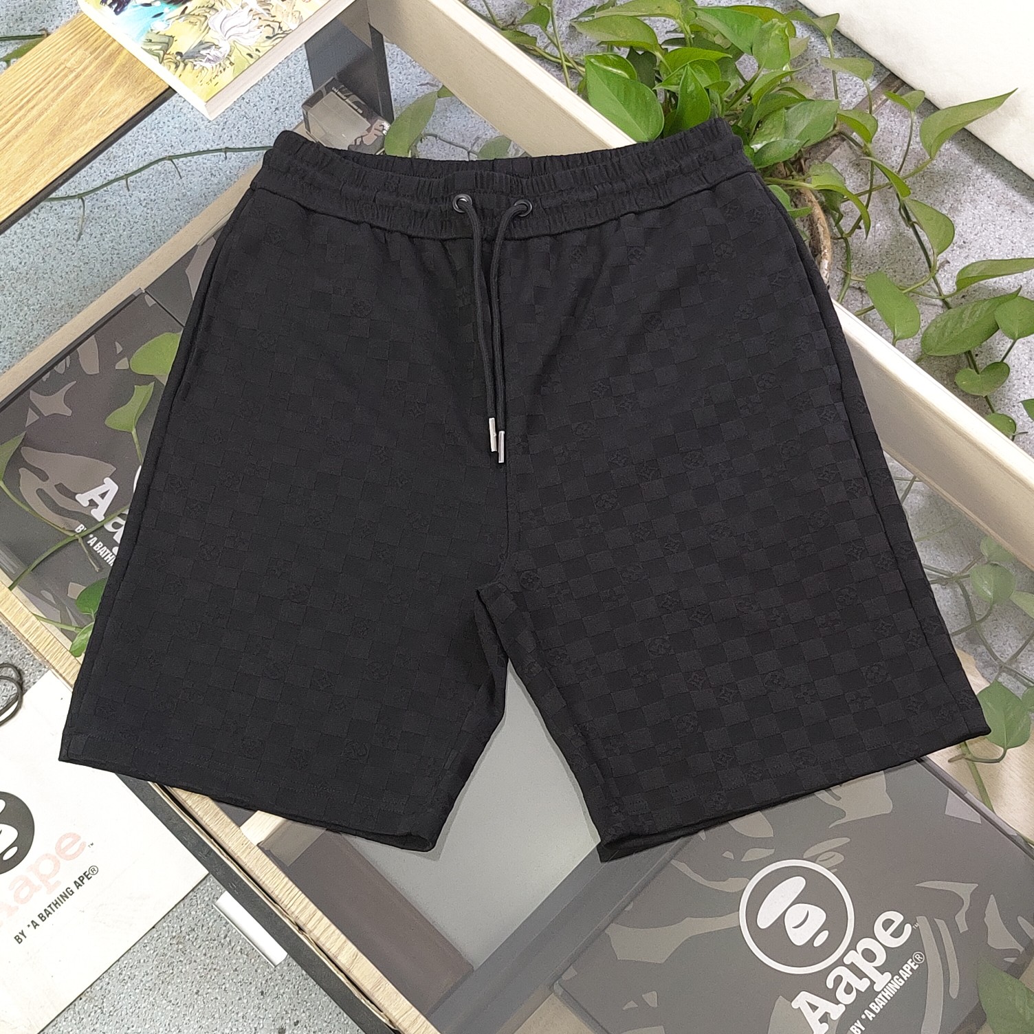 Louis Vuitton Clothing Shorts Black Lattice Unisex Casual ZsF25003