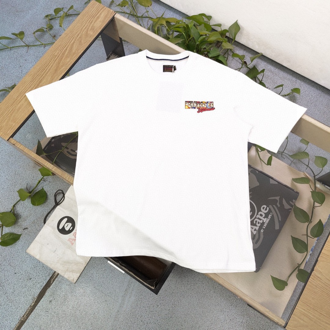 Evisu Clothing T-Shirt Black White Printing Unisex Cotton Spring/Summer Collection Short Sleeve