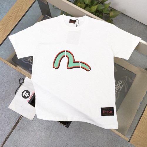 Evisu Camiseta de Manga Corta con Estampado de Gaviota para Hombre y Mujer 16 Evisu Camiseta de Manga Corta con Estampado de Gaviota para Hombre y Mujer