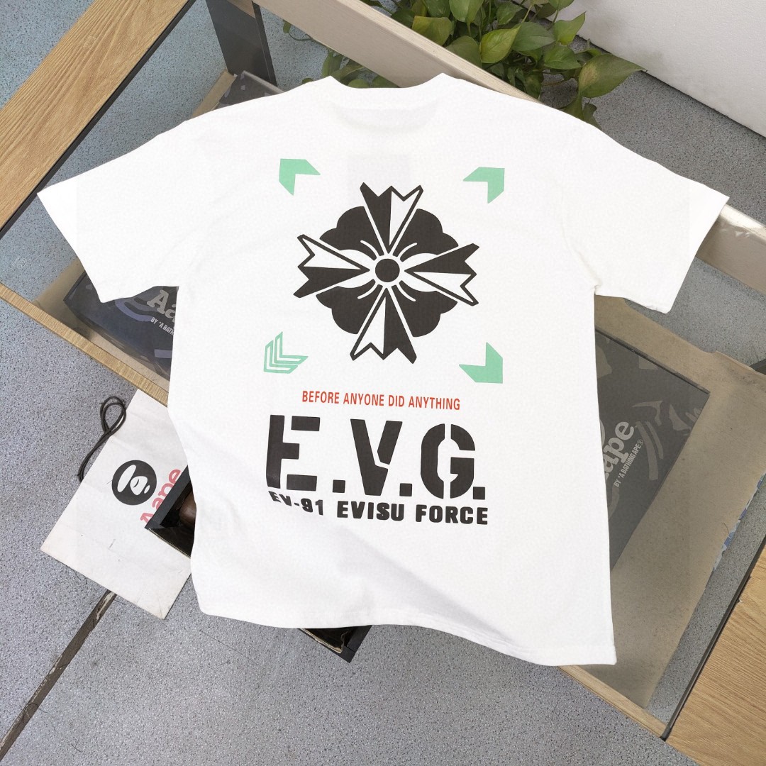Evisu Camiseta de Manga Corta con Estampado de Gaviota para Hombre y Mujer 3 a1719086282616 1835