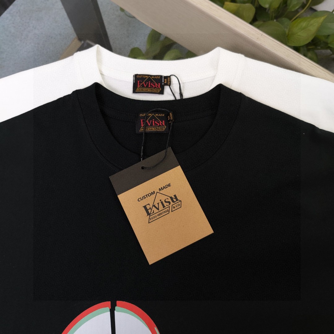 Evisu Camiseta de Manga Corta con Estampado de Gaviota para Hombre y Mujer 10 a1719086283972 7518