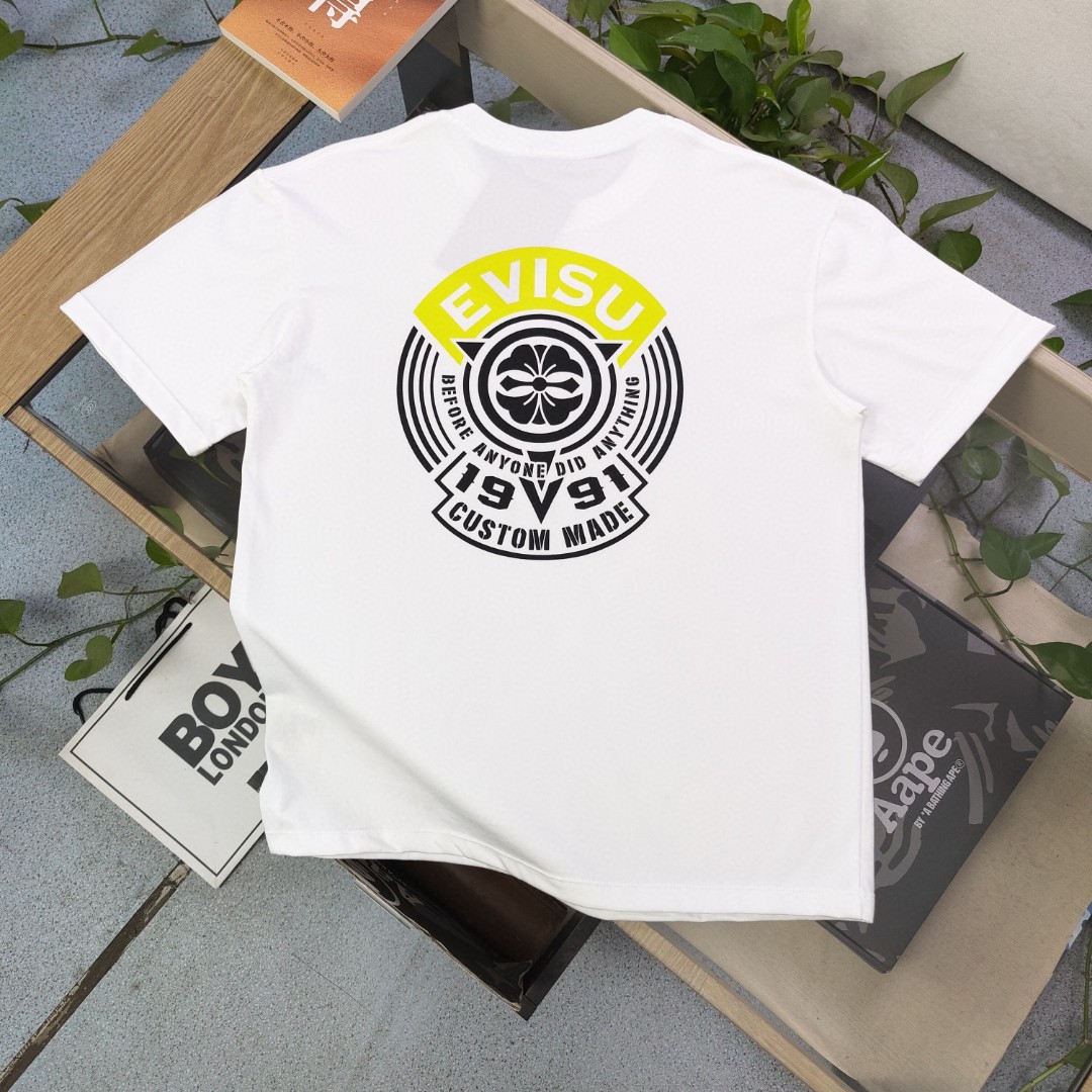 Evisu Camiseta de Manga Corta con Logo Estampado para Hombre y Mujer 3 a1720045600798 3411