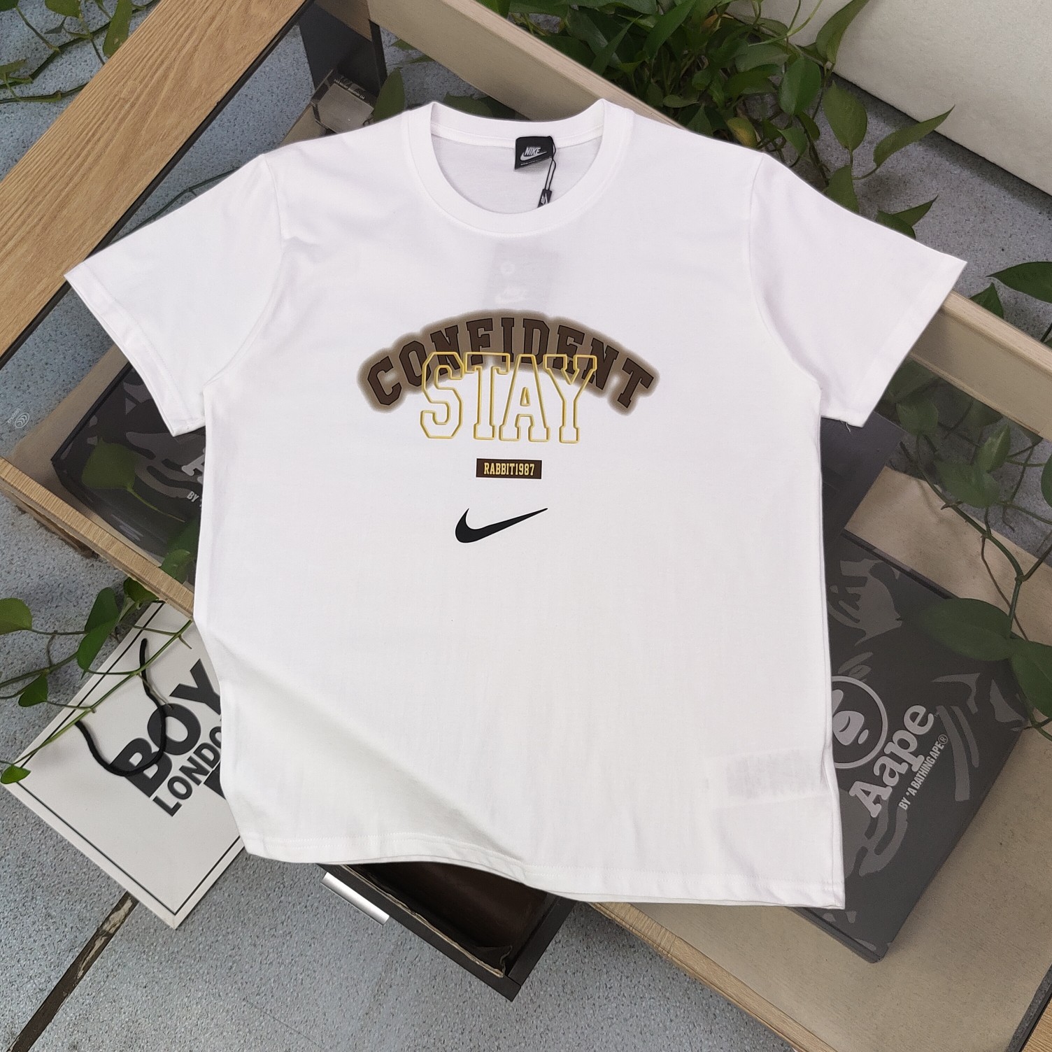 Nike Clothing T-Shirt White Printing Unisex Cotton Spring/Summer Collection Vintage Short Sleeve