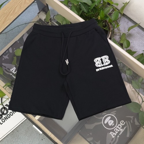 Balenciaga Embroidered Double B Logo Cotton Blend Jersey Shorts 1 Balenciaga Embroidered Double B Logo Cotton Blend Jersey Shorts