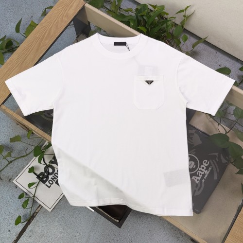 Prada Pocket Logo T-Shirt - Unisex Cotton Tee with Embroidered Detail 1 Prada Pocket Logo T-Shirt - Unisex Cotton Tee with Embroidered Detail