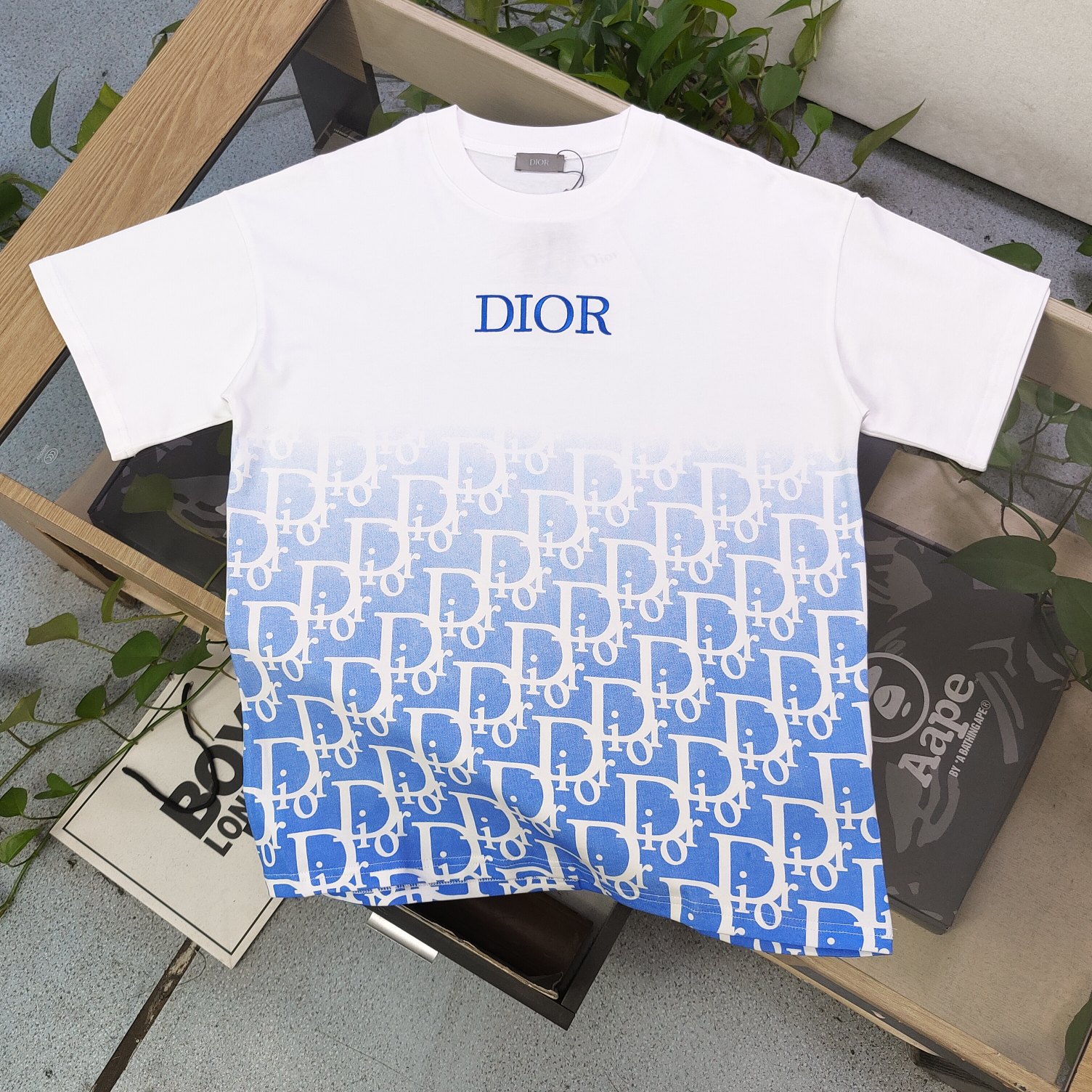 Dior Clothing T-Shirt White Embroidery Unisex Cotton Short Sleeve