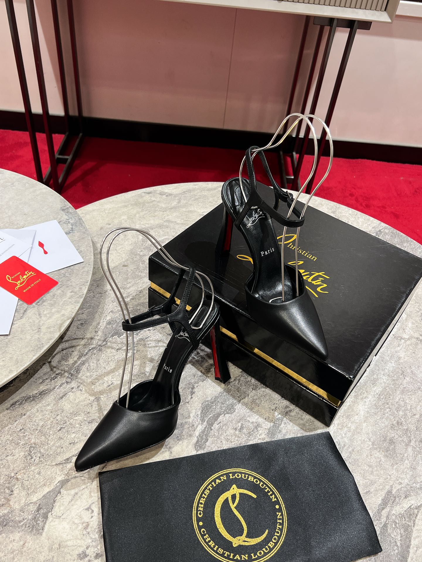 Christian Louboutin Black Leather Condora Riviera Heeled Sandals 4 i1726387849 3405 6