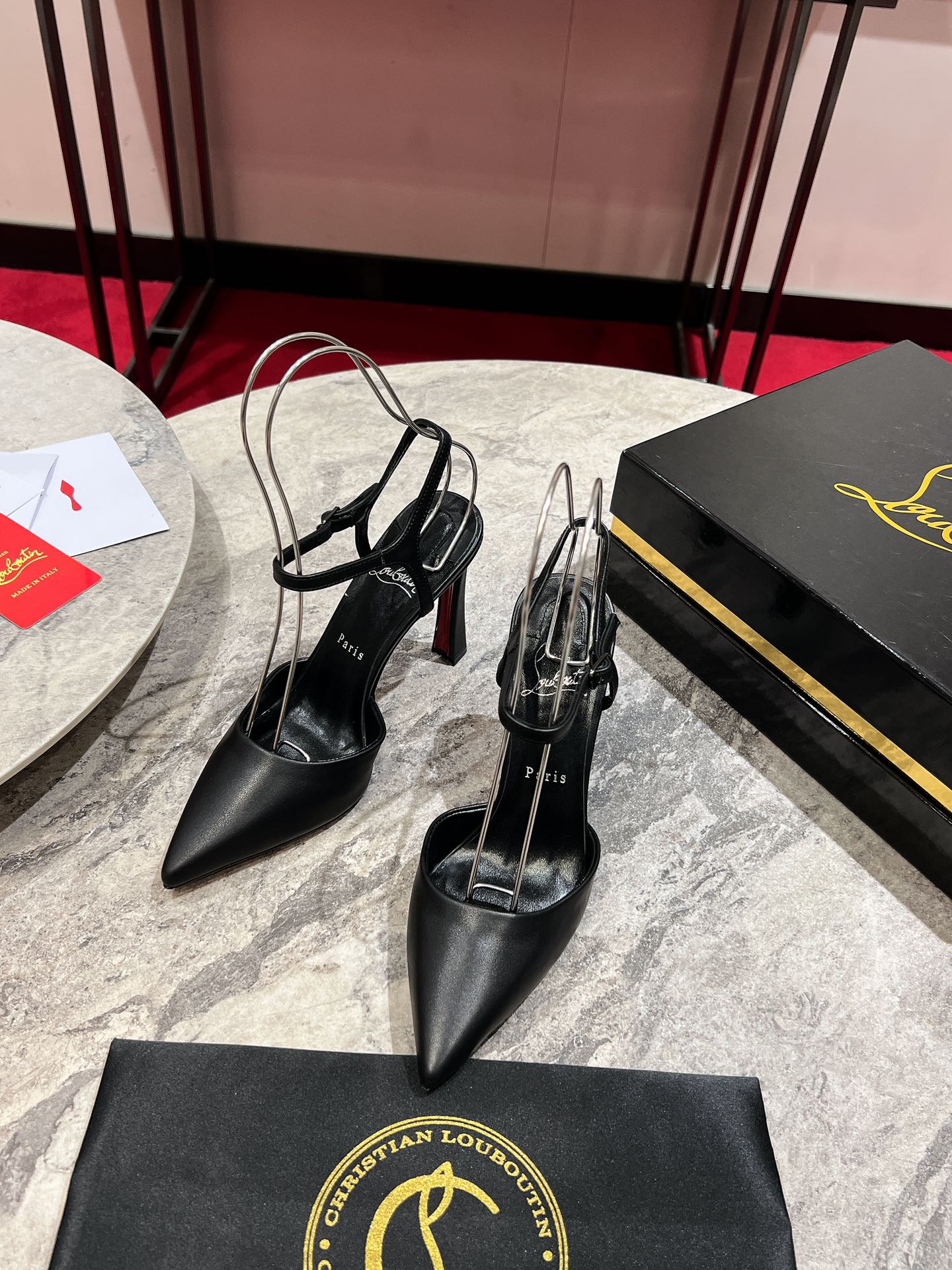 Christian Louboutin Black Leather Condora Riviera Heeled Sandals 3 i1726387849 6757 3