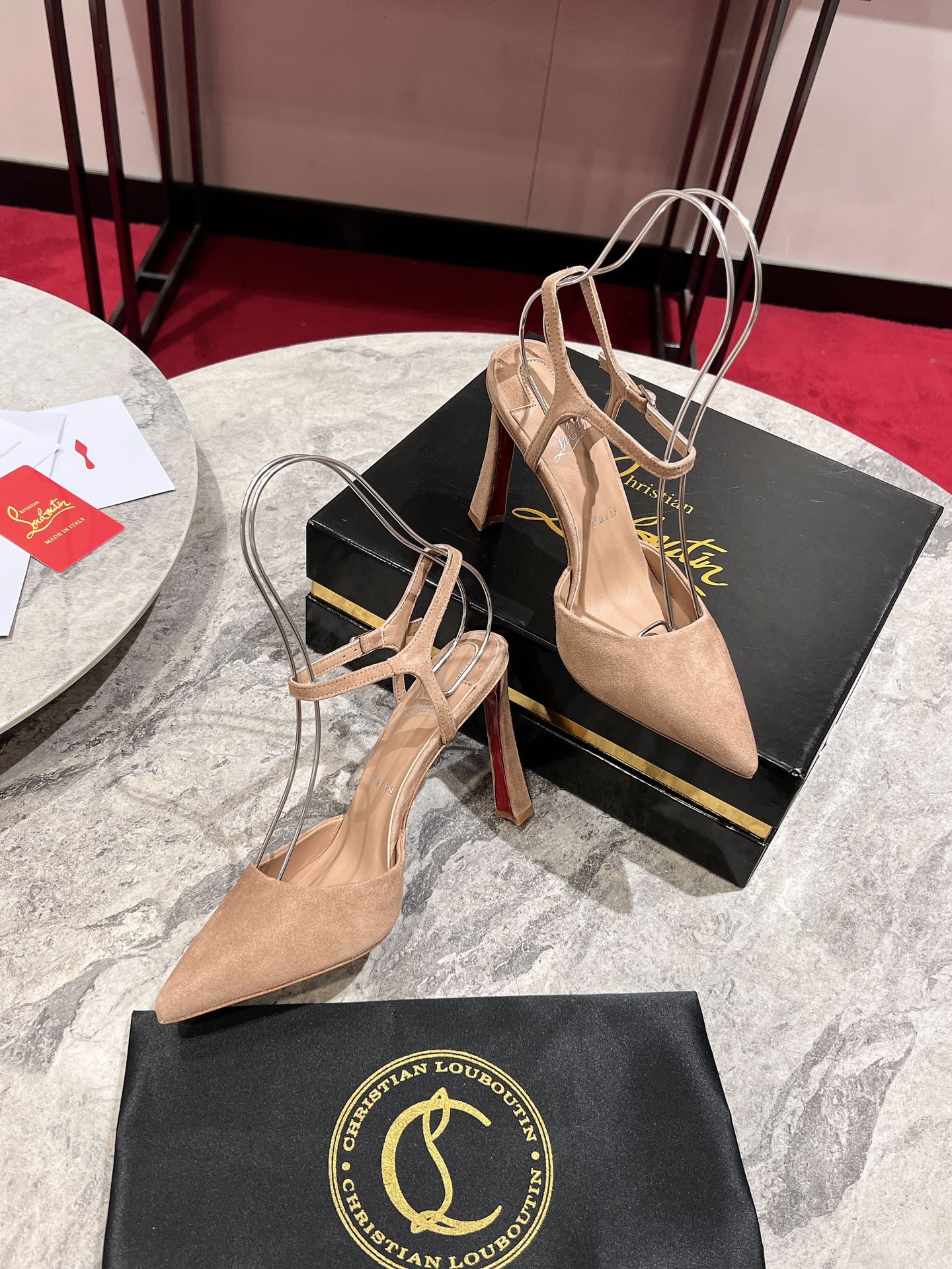 Christian Louboutin Condora Riviera Khaki Suede Heeled Sandals 4 i1726387870 7011 0