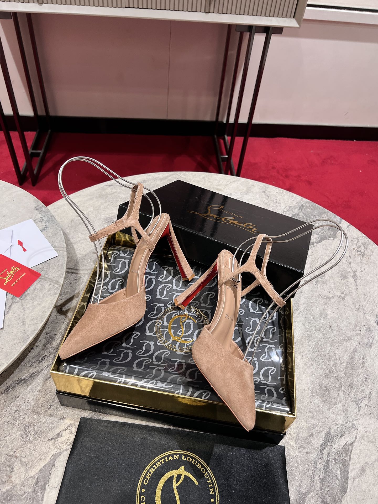 Christian Louboutin Condora Riviera Khaki Suede Heeled Sandals 5 i1726387871 8602 8