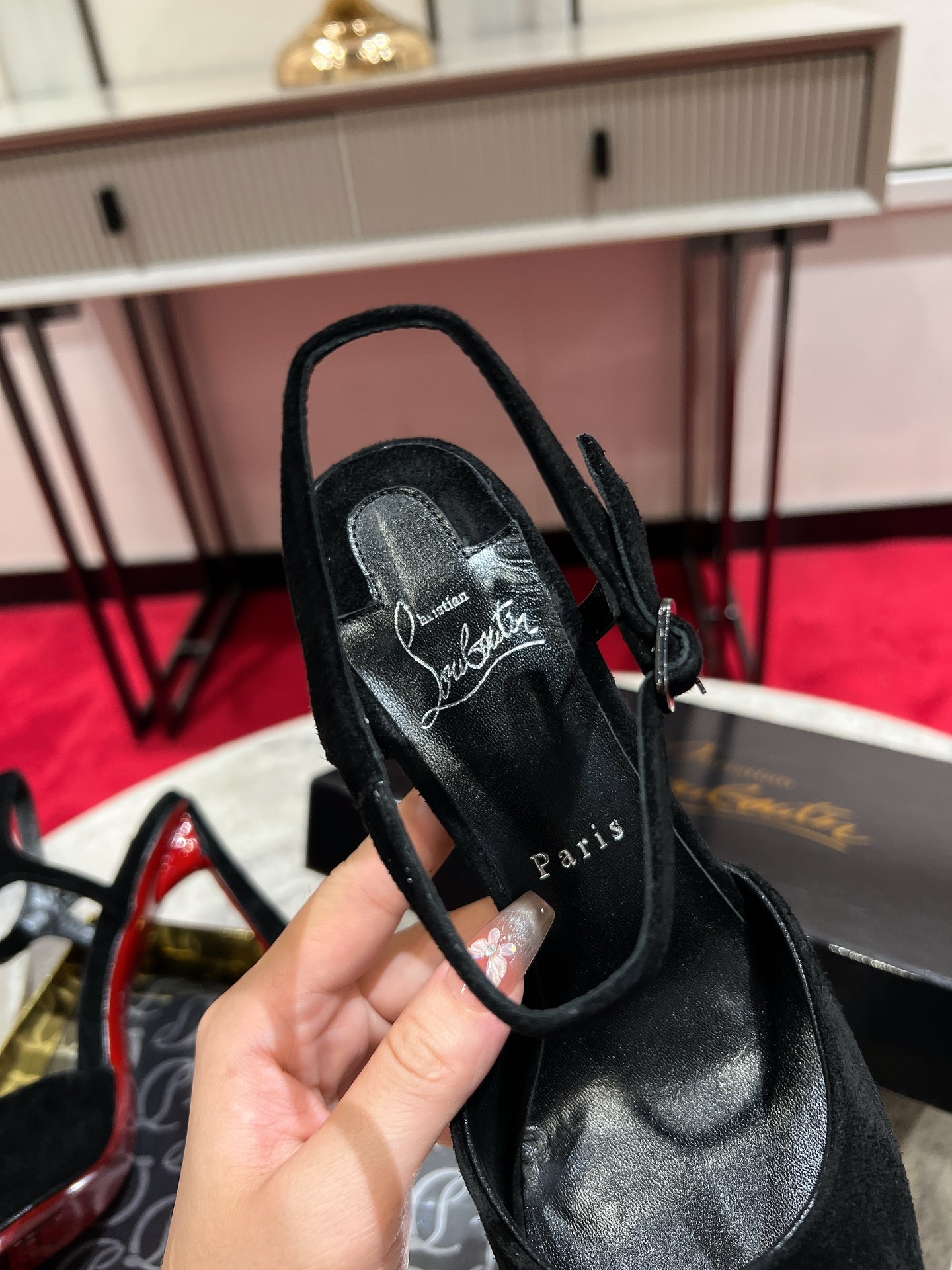 Christian Louboutin Condora Riviera Black Patent Leather Heeled Sandals 9 i1726387890 6534 6
