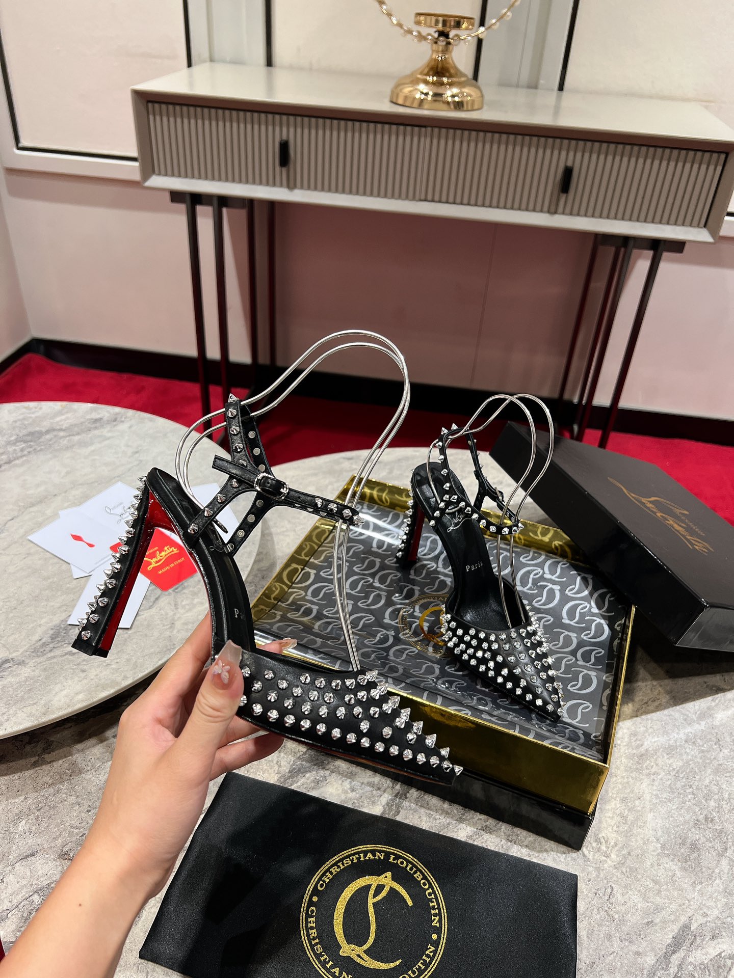 Maison Christian Louboutin Condora Riviera Spikes Black Leather Heels 6 i1726388209 5396 1