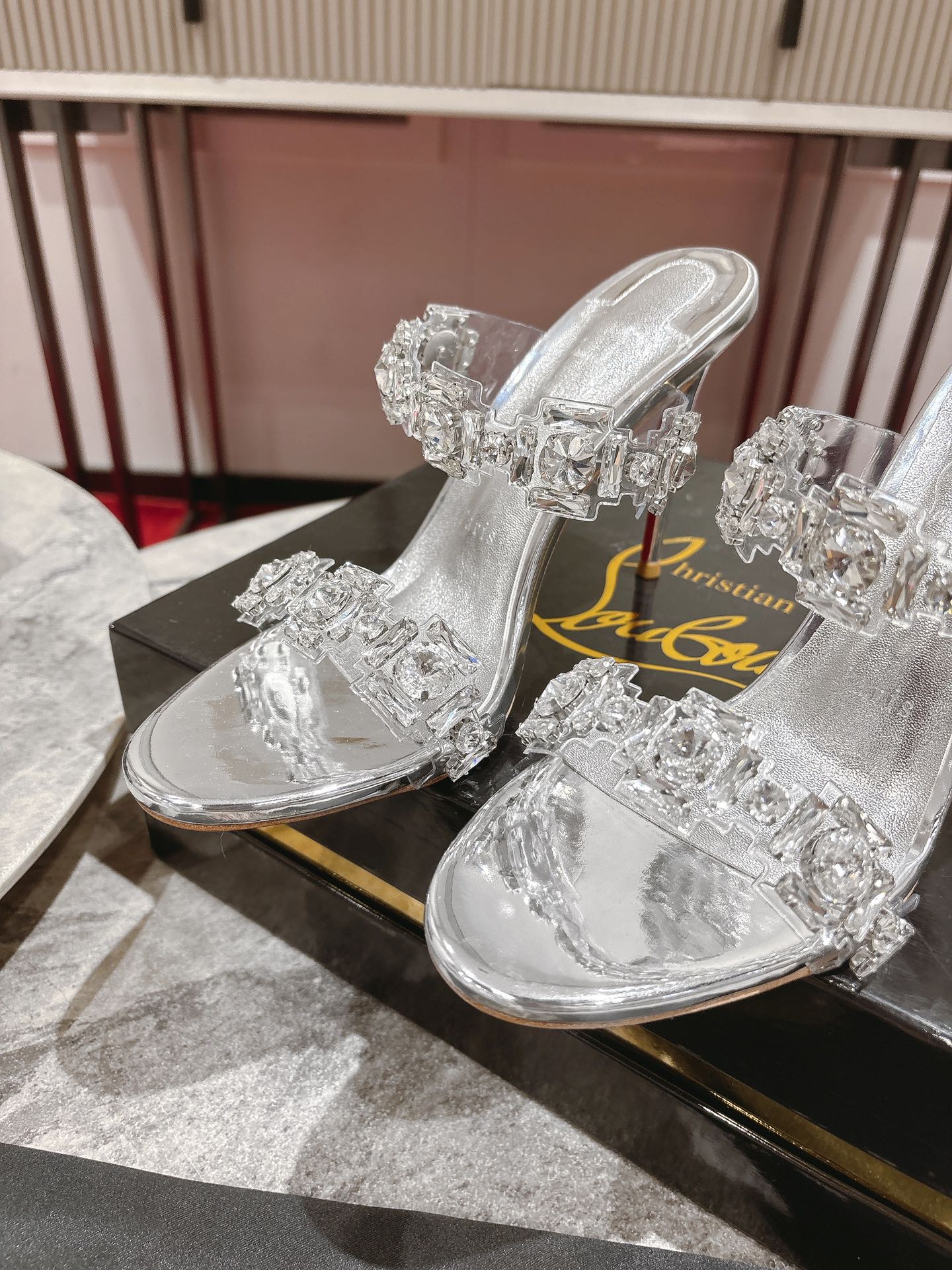 Silver Strappy Heels with Jeweled Detail in Sizes 34-43 – 10cm High - 图片 6