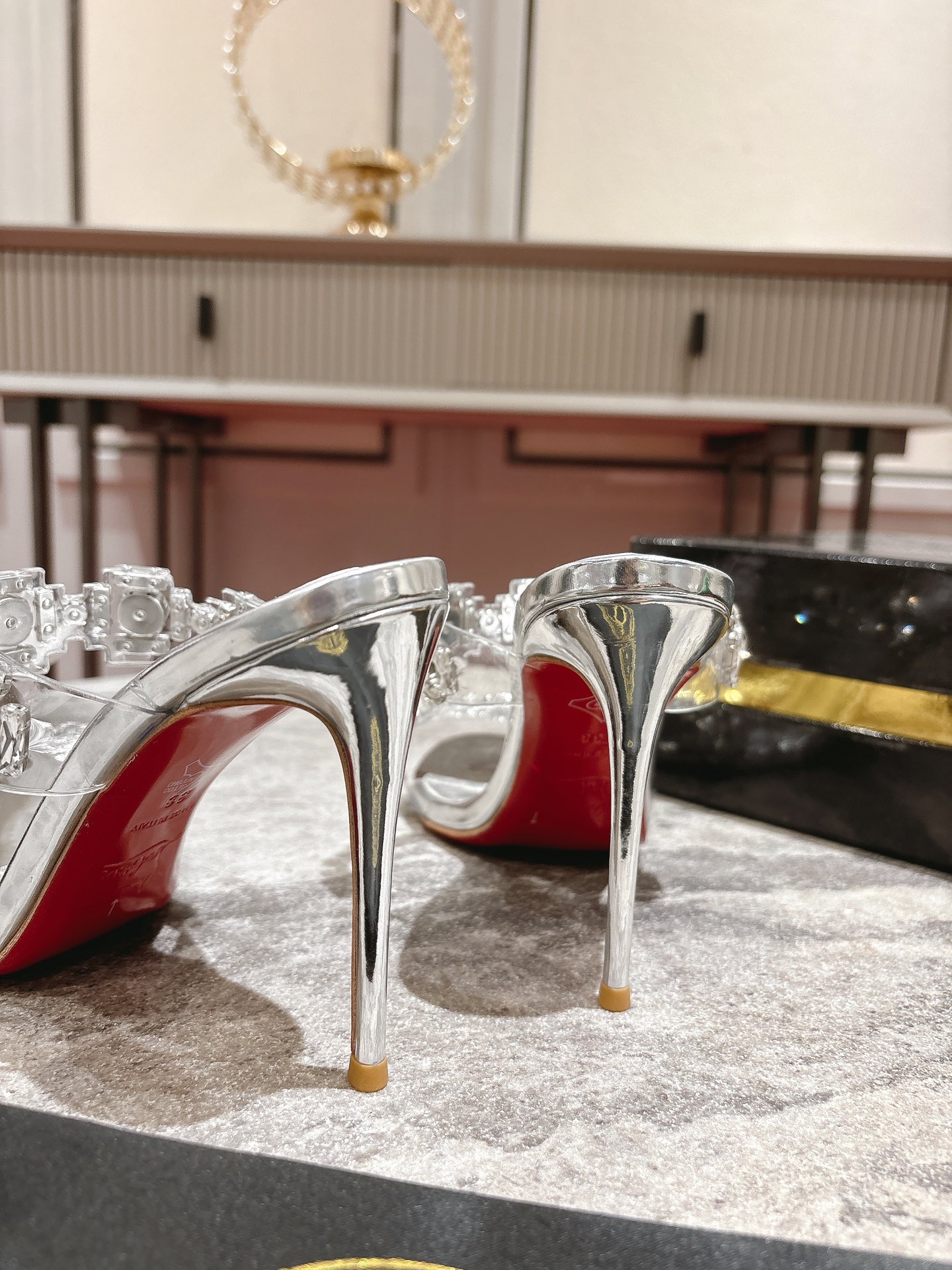 Silver Strappy Heels with Jeweled Detail in Sizes 34-43 – 10cm High - 图片 7