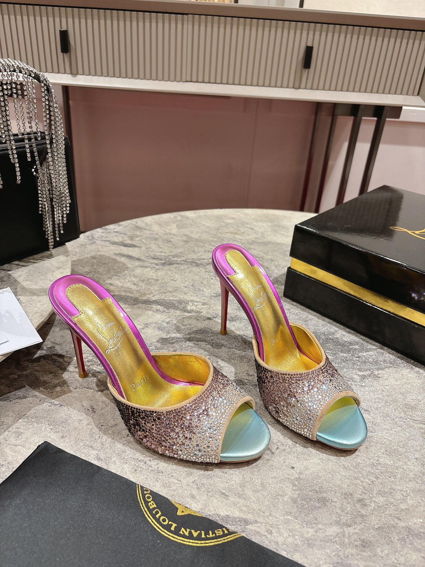 Christian Louboutin Spring/Summer 2025 Rhinestone Embellished Mules 1 Christian Louboutin Spring/Summer 2025 Rhinestone Embellished Mules