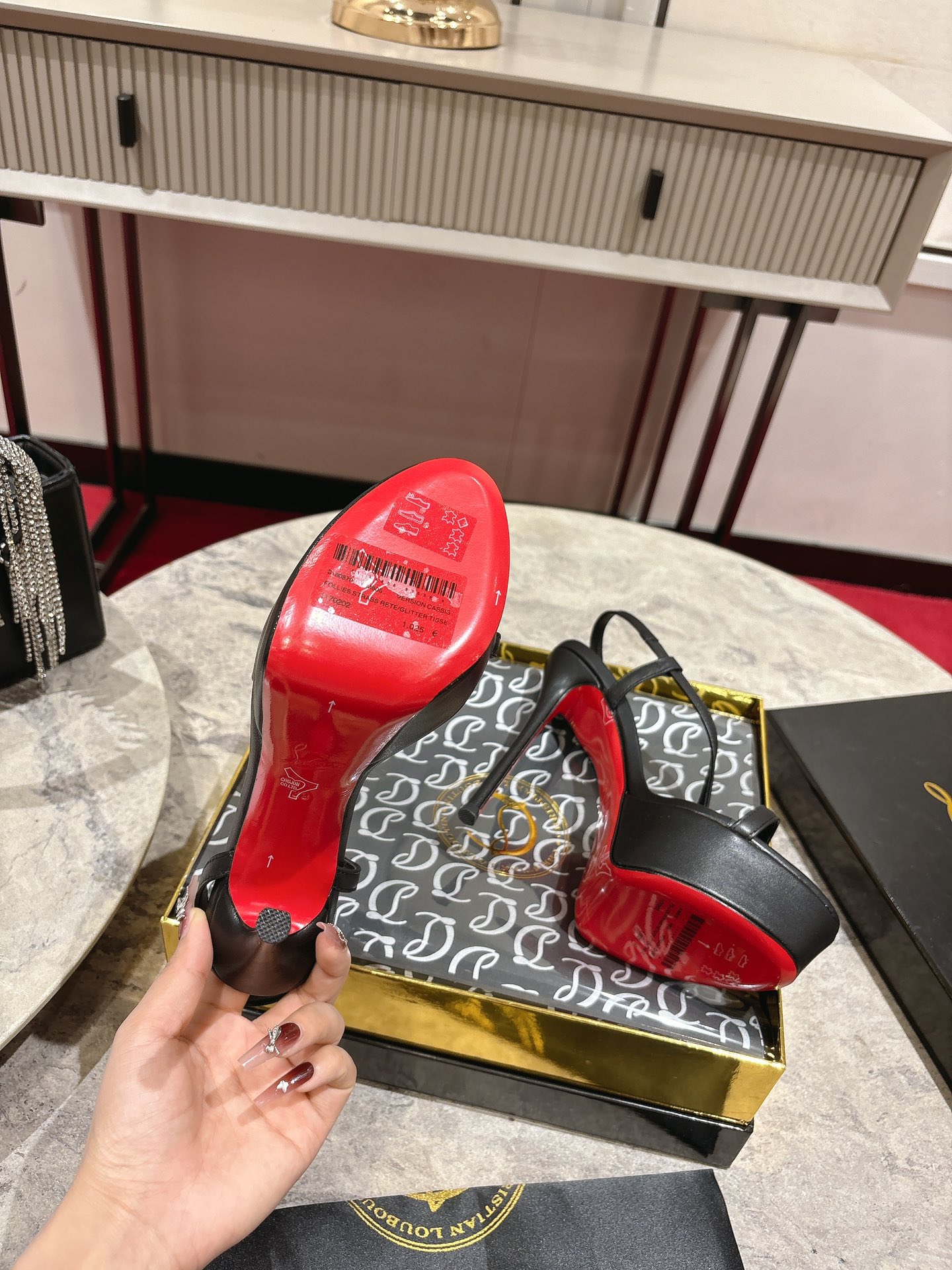 Christian Louboutin Black Rosalie Alta Platform Sandals, 150mm Heel 8 i1744880724 2324 2