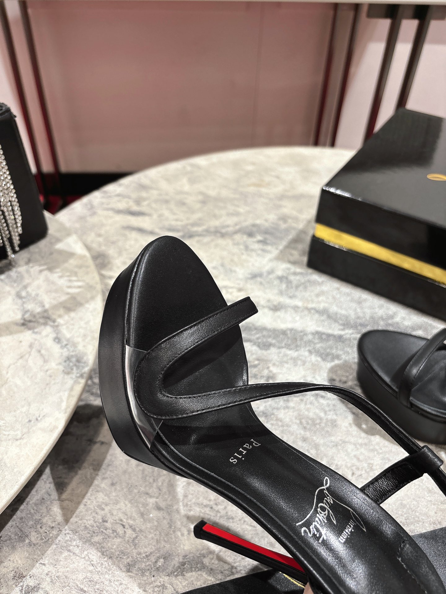 Christian Louboutin Black Rosalie Alta Platform Sandals, 150mm Heel 10 i1744880724 5426 7