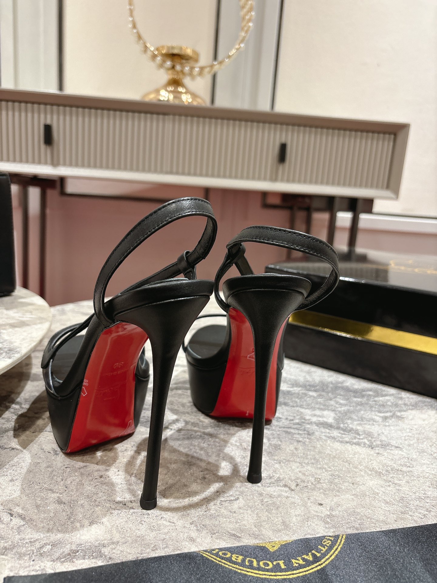 Christian Louboutin Black Rosalie Alta Platform Sandals, 150mm Heel 9 i1744880724 6078 1