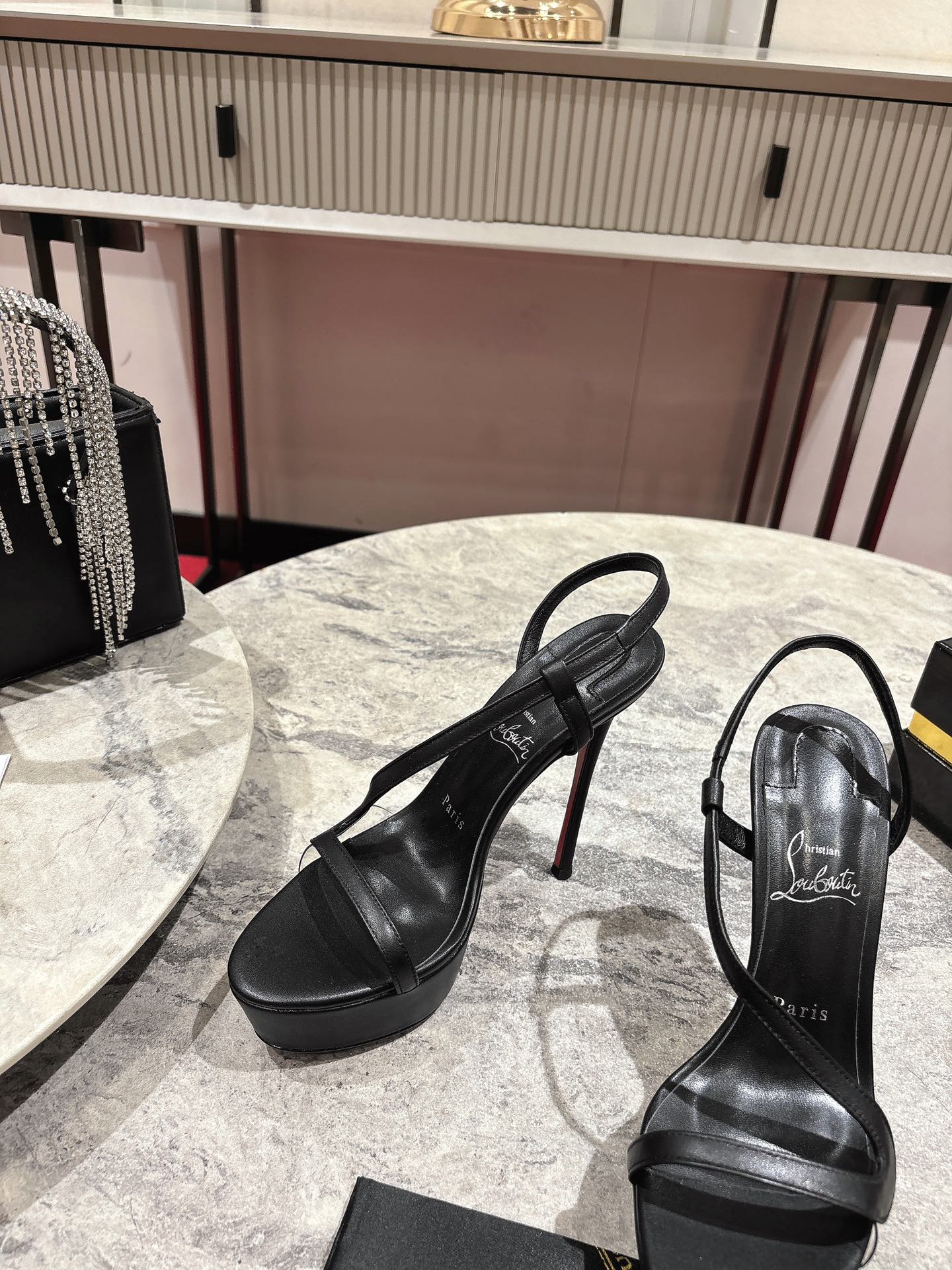 Christian Louboutin Black Rosalie Alta Platform Sandals, 150mm Heel 5 i1744880724 6573 8