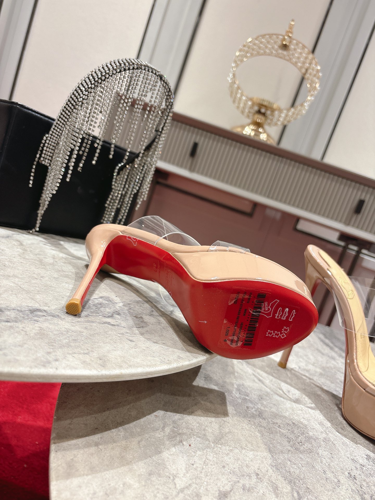 Maison Christian Louboutin Justin Nothin Alta 15cm Water Table Slippers - 图片 9