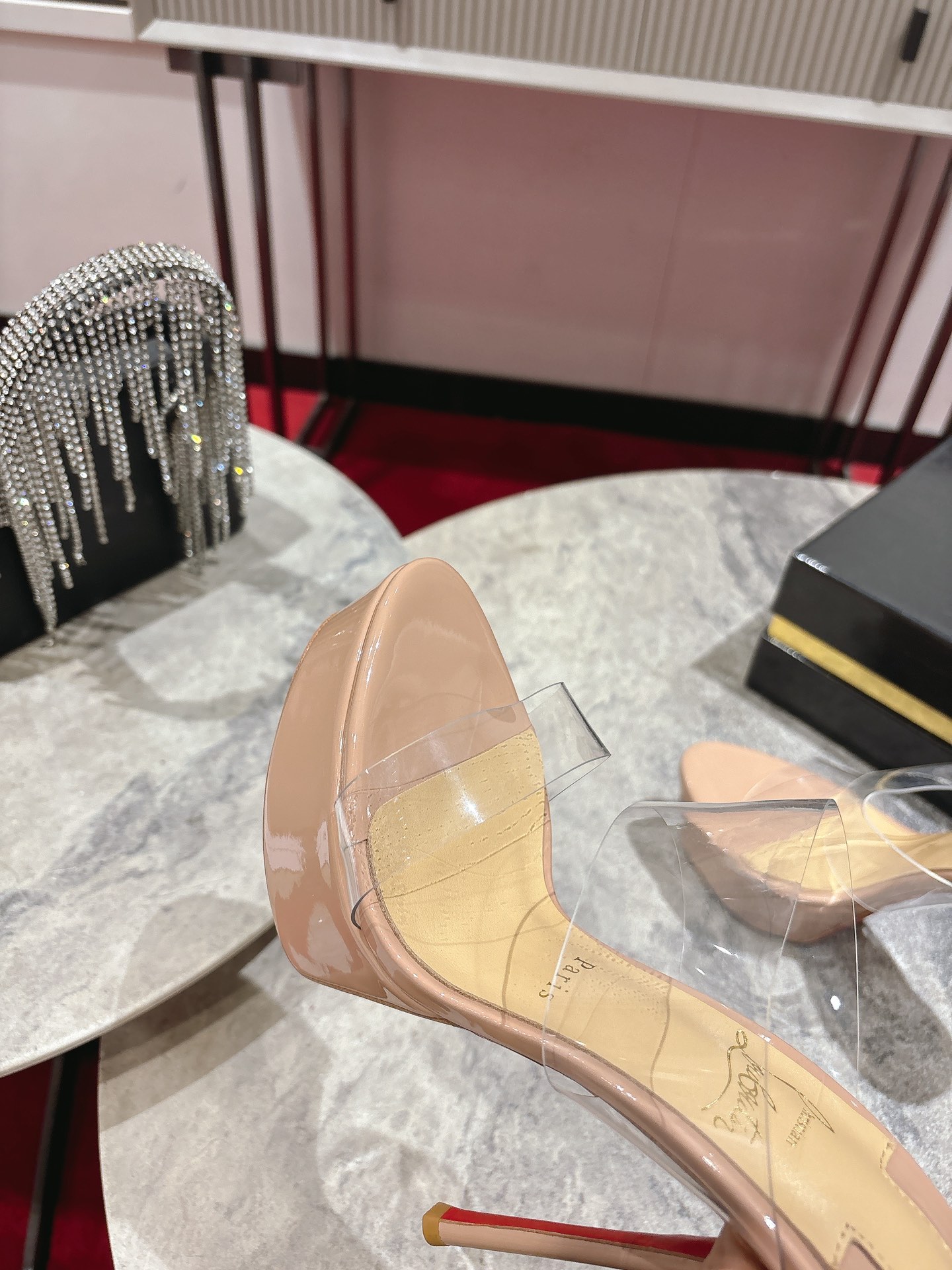 Maison Christian Louboutin Justin Nothin Alta 15cm Water Table Slippers - 图片 8