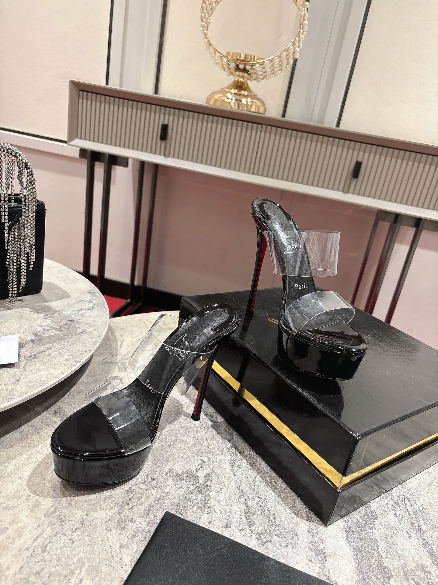 Maison Christian Louboutin Justin Nothin Alta 15CM Water Table Slippers - 图片 2