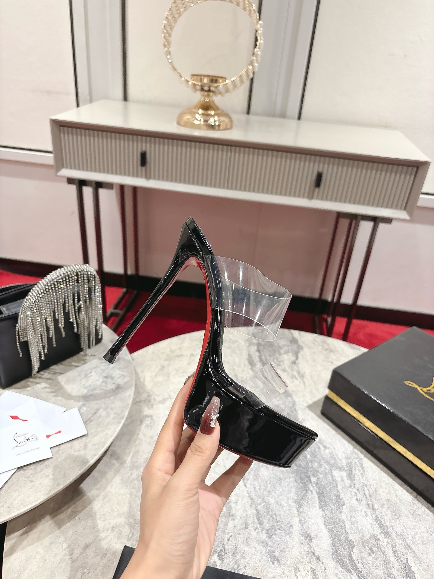 Maison Christian Louboutin Justin Nothin Alta 15CM Water Table Slippers - 图片 5