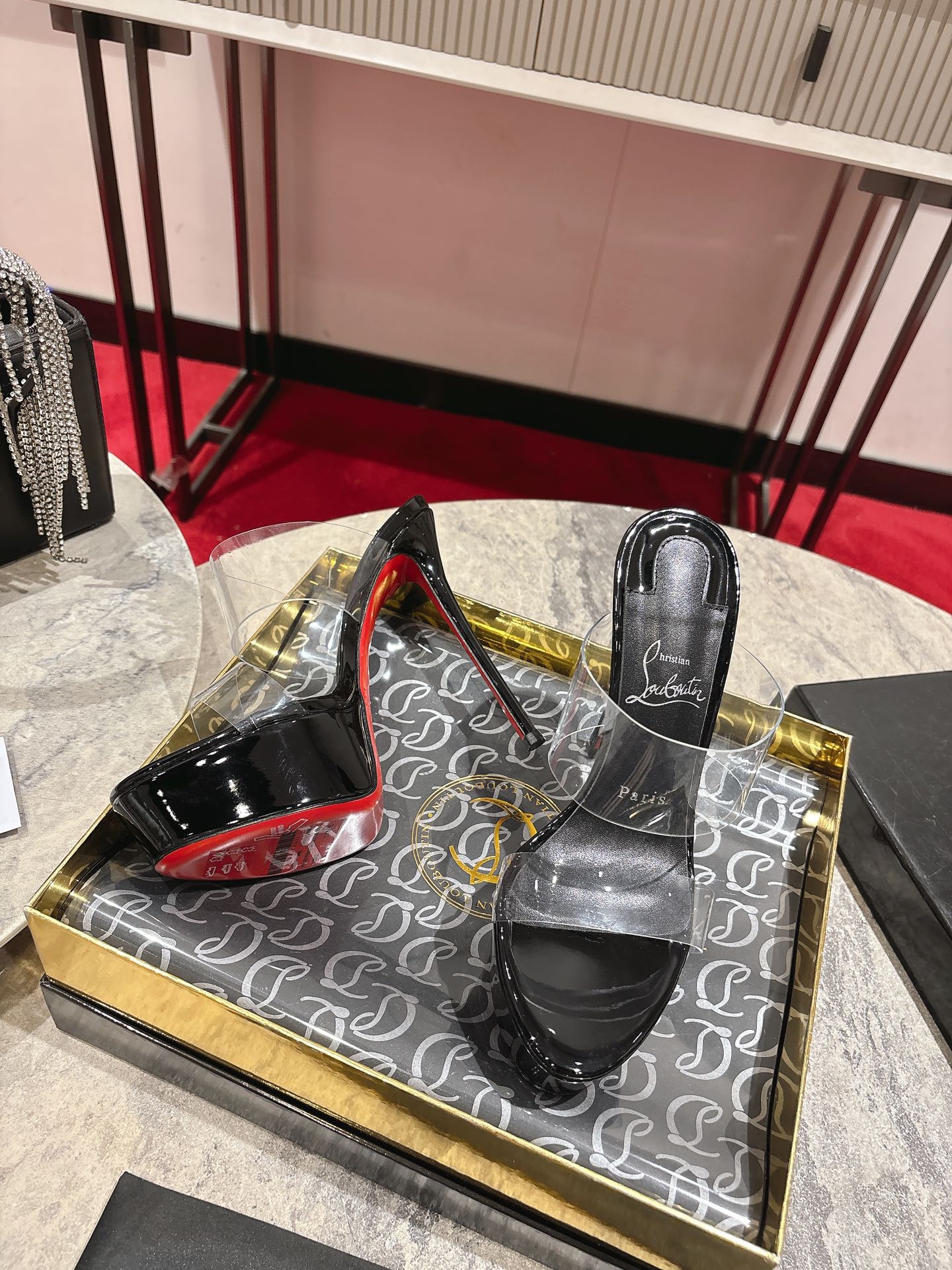 Maison Christian Louboutin Justin Nothin Alta 15CM Water Table Slippers - 图片 4