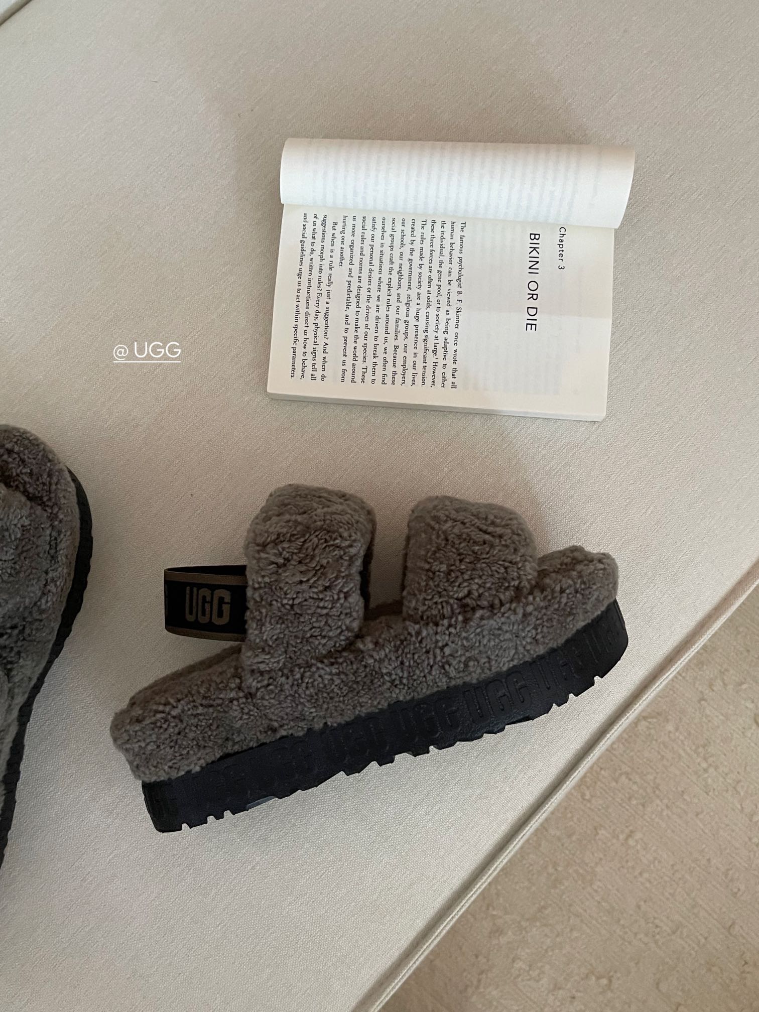【ugg】秋冬周冬雨同款毛茸拖
 品名：欧芙拉菲塔，
隆丰泰迪毛松糕底拖 它是经典款oh yeah凉鞋的