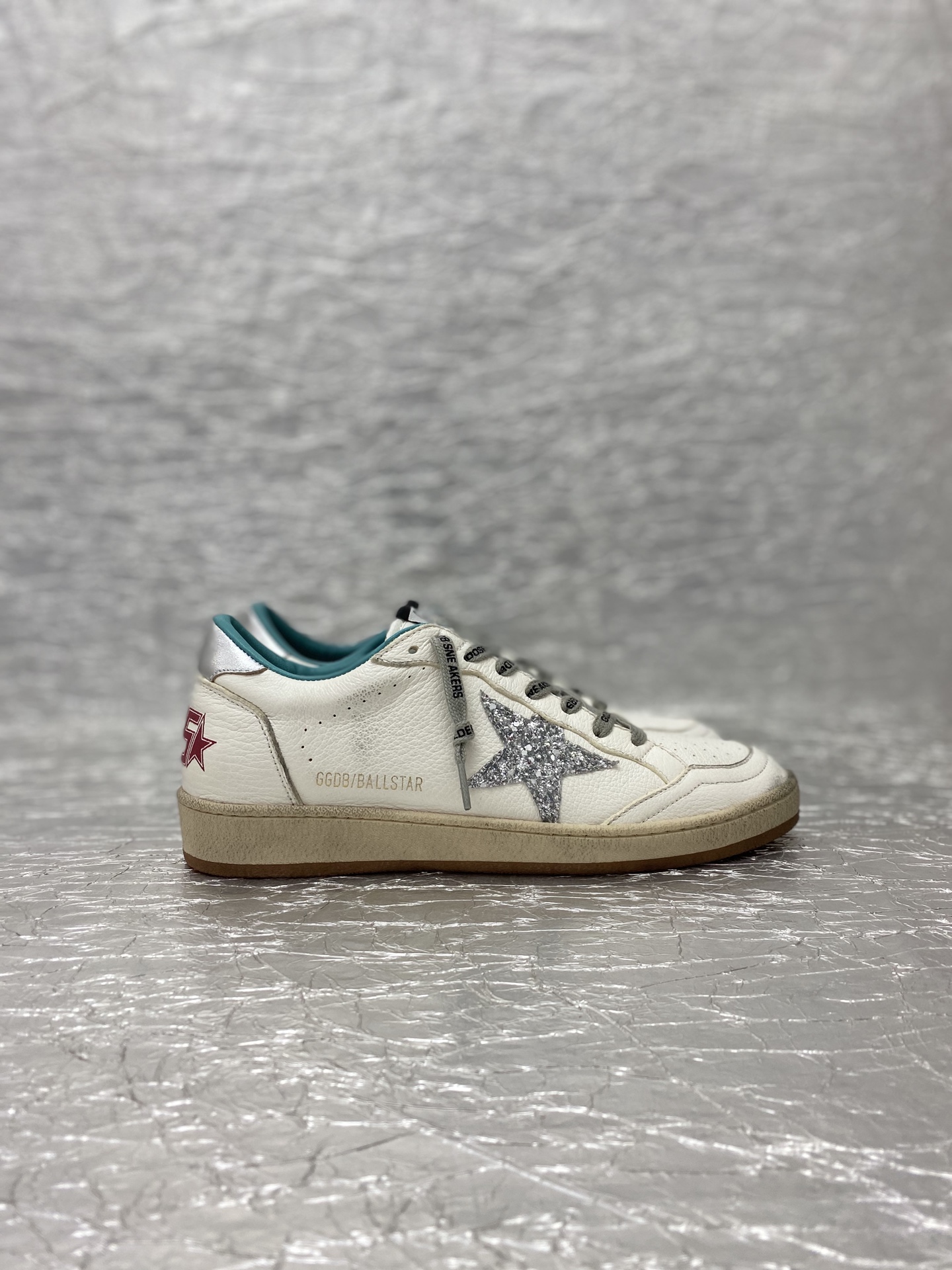 Golden Goose Skateboard Shoes Gold Red Women Men Cowhide