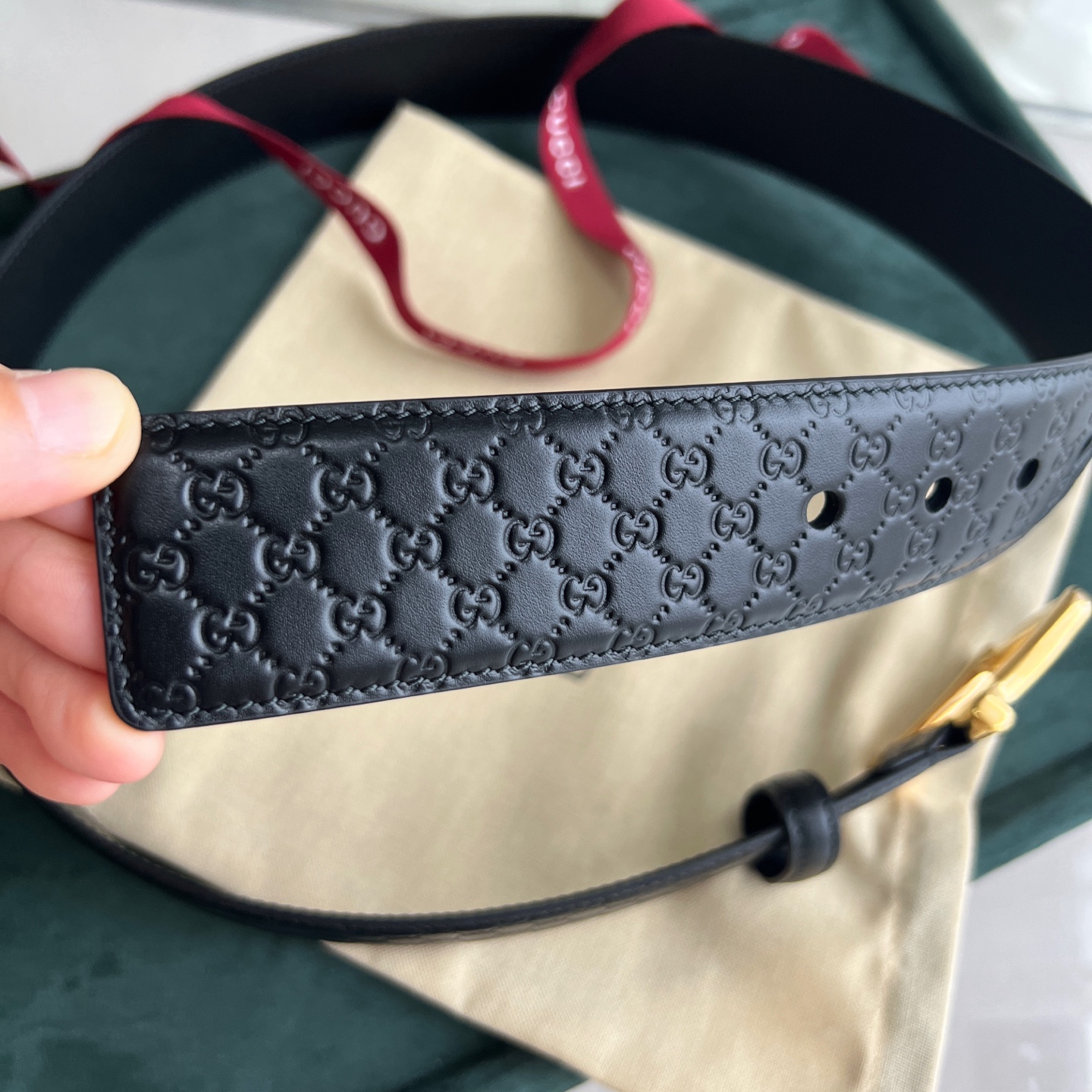 🔆Gucci 古驰正品原版品质 ✨ 头层小牛皮压小花 专柜新款内衬头层皮底 官方logo编号:449716  BMJON  标准40mm 纯铜亮面日字型针扣