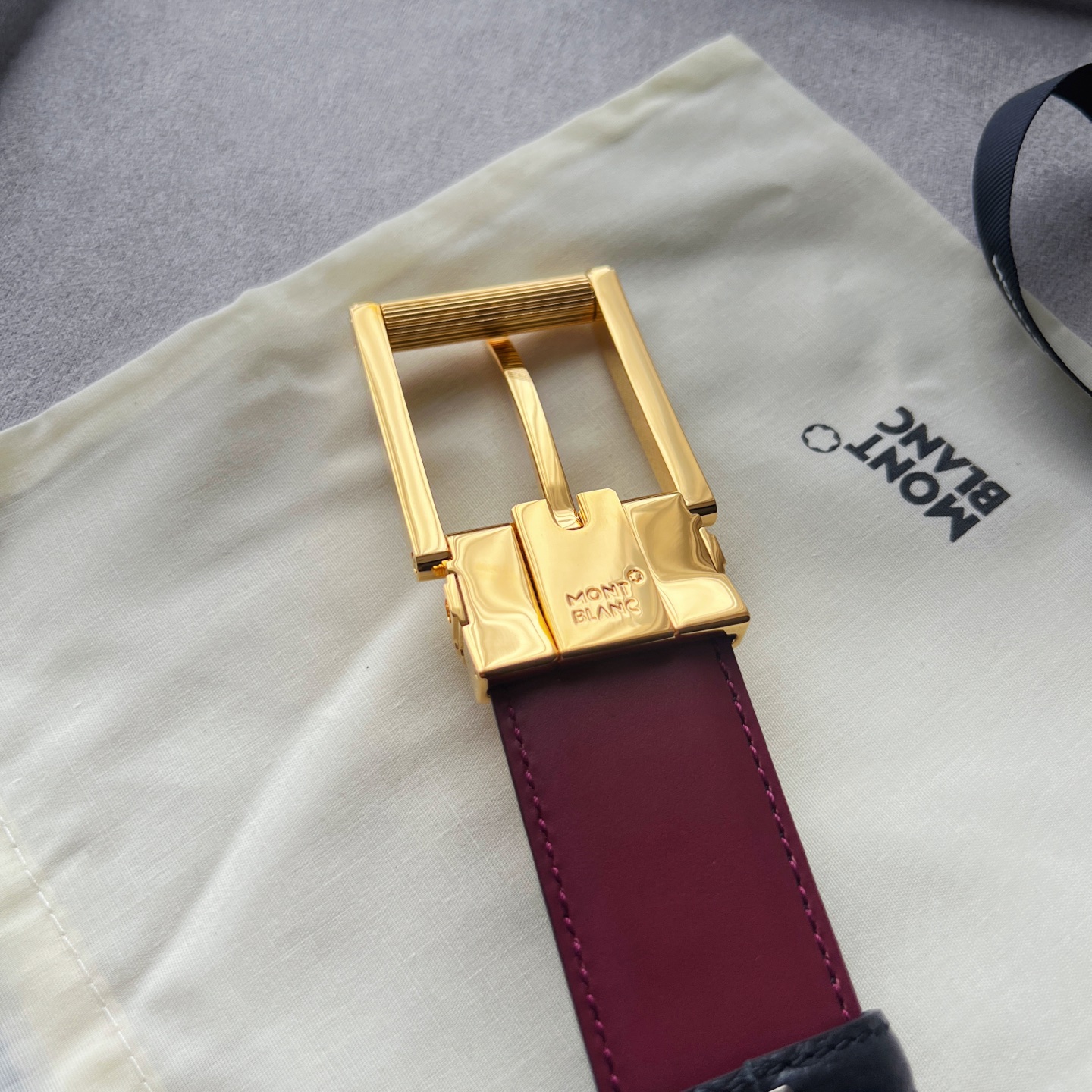 Montblanc 宽 3.5cm · 200万宝龙方形带扣黑色蓝色腰带 35毫米
