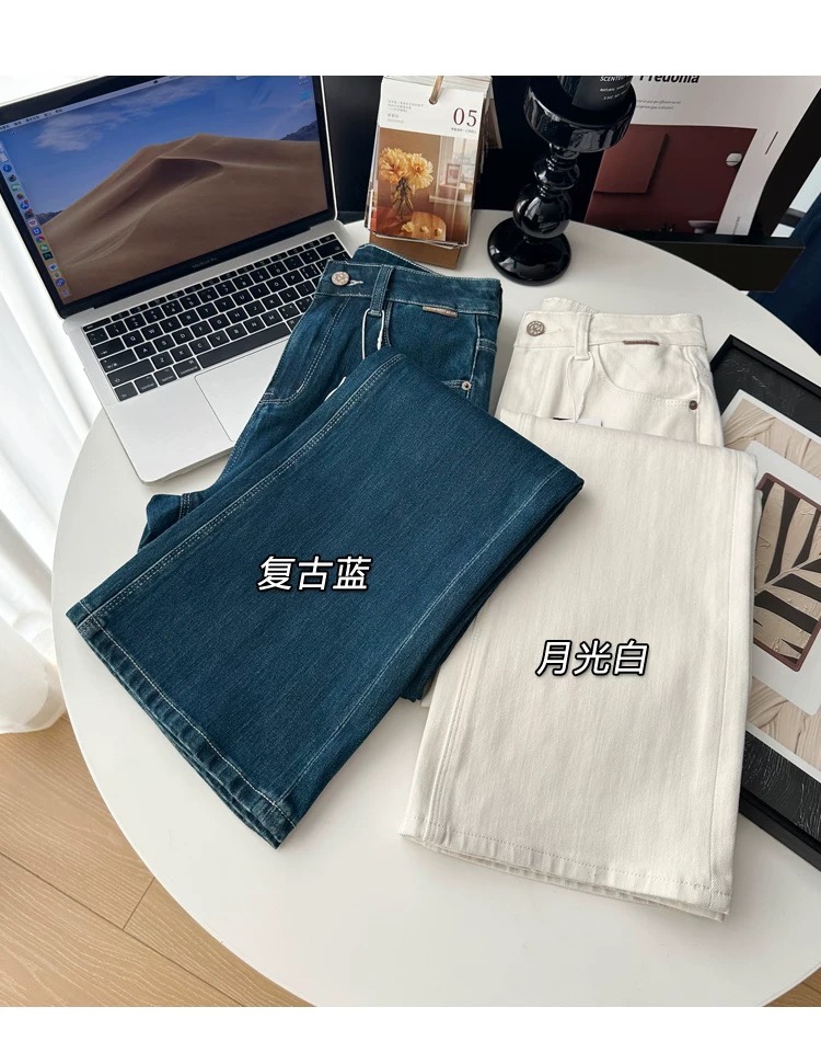 Acne Studios Clothing Jeans Pants & Trousers Blue White Cotton Polyester Spandex Fall Collection Vintage Casual